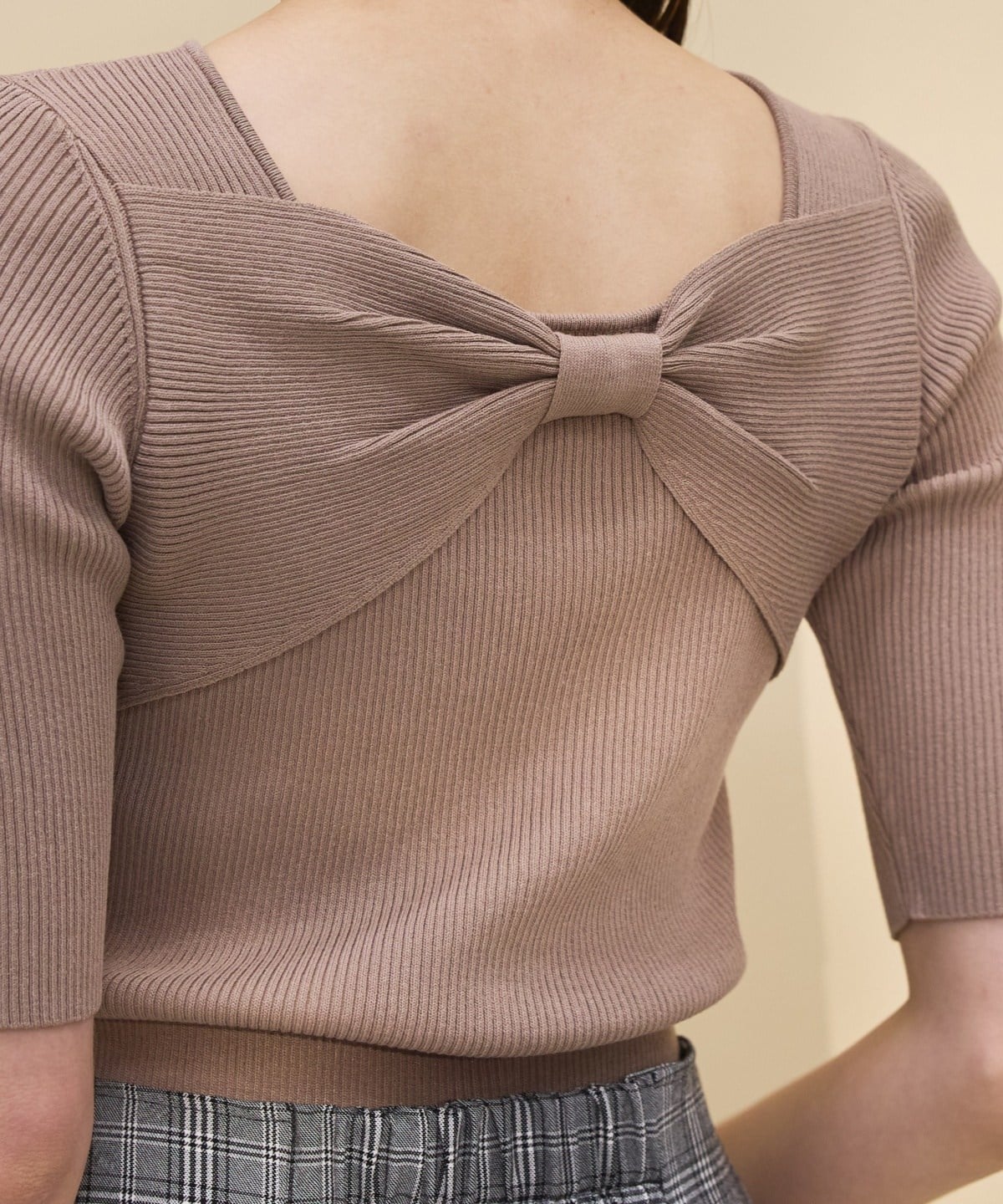 2WAYリボンリブニットプルオーバー