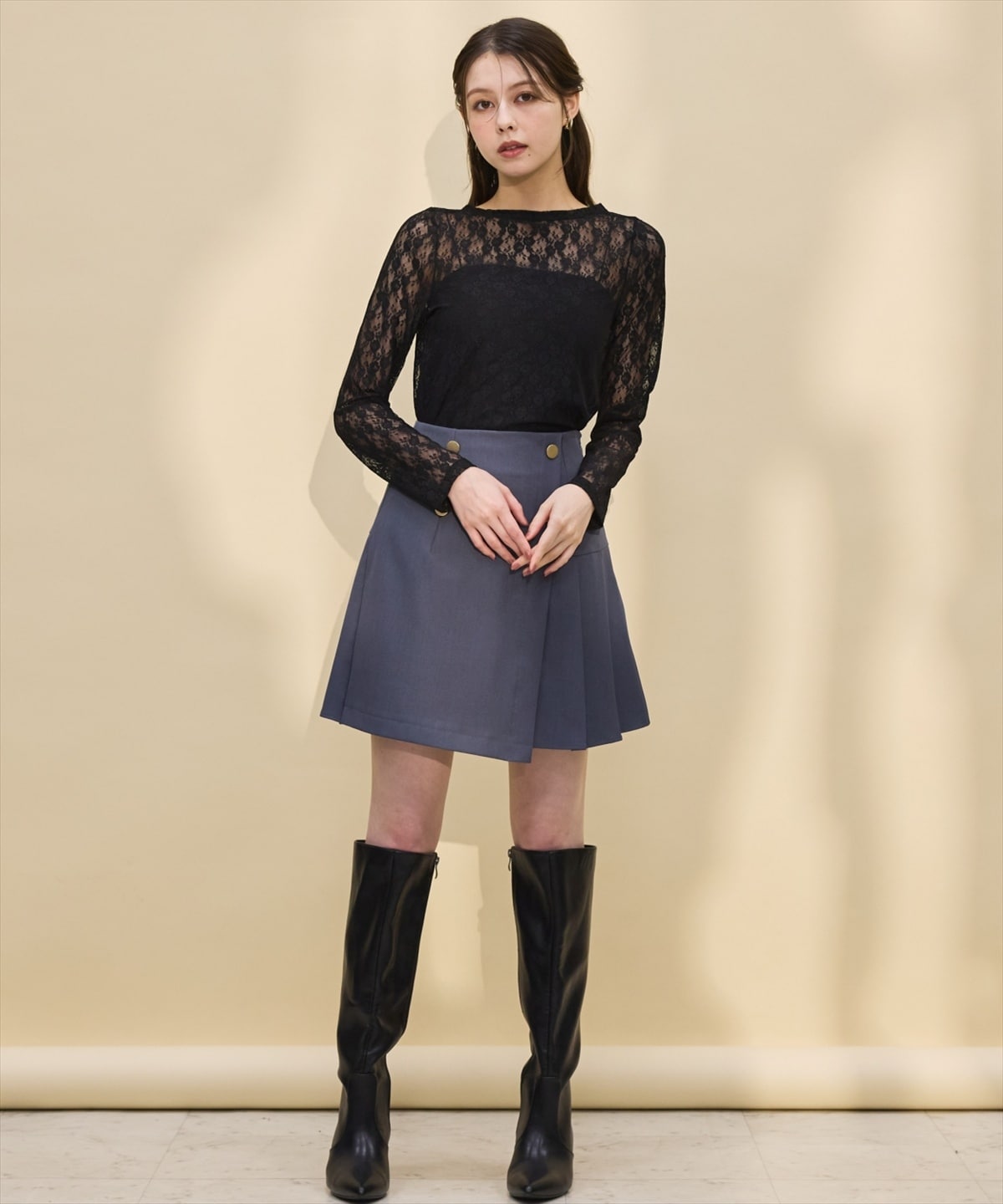 ストレッチレースプルオーバー