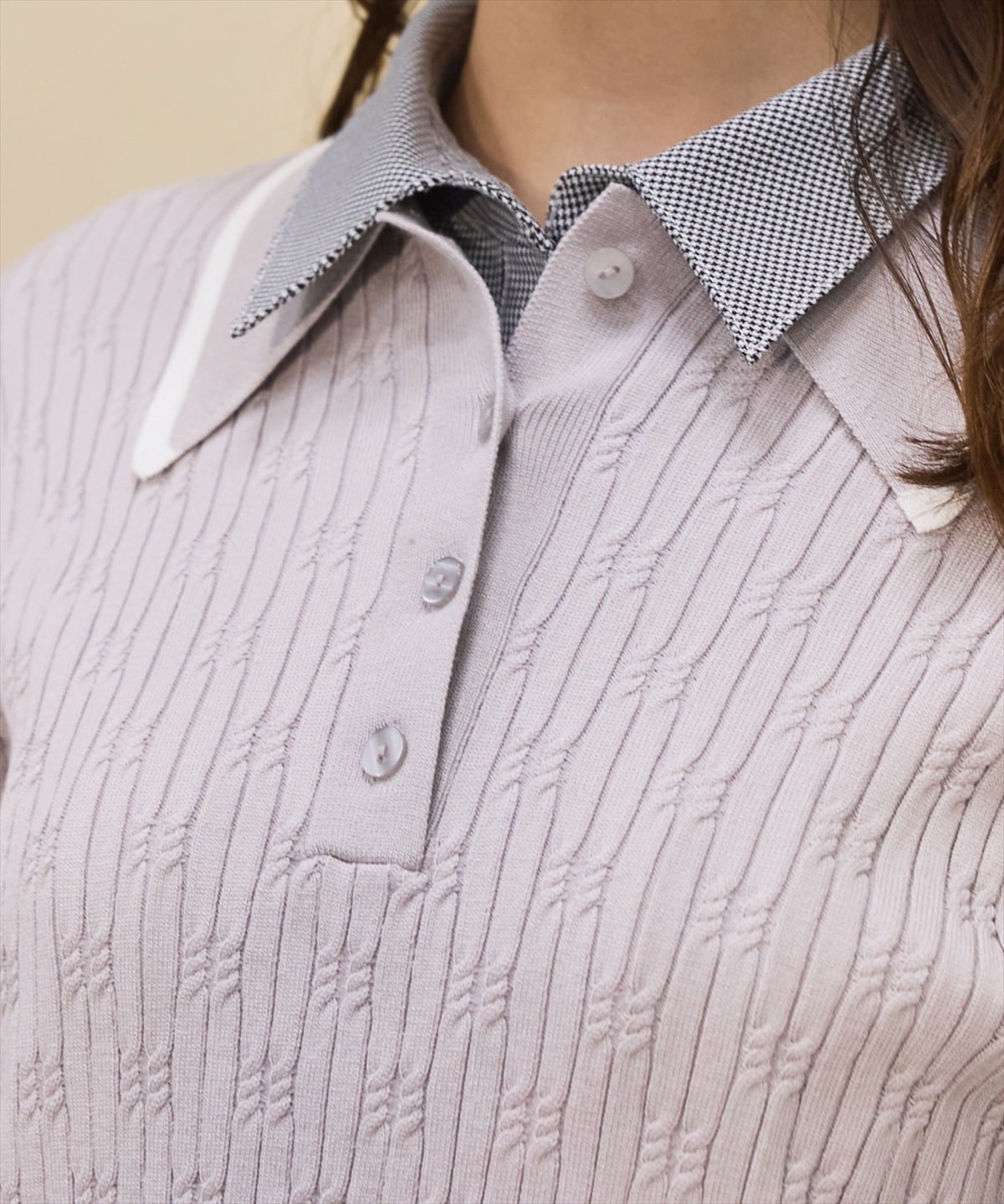 【再入荷】配色ポロニット