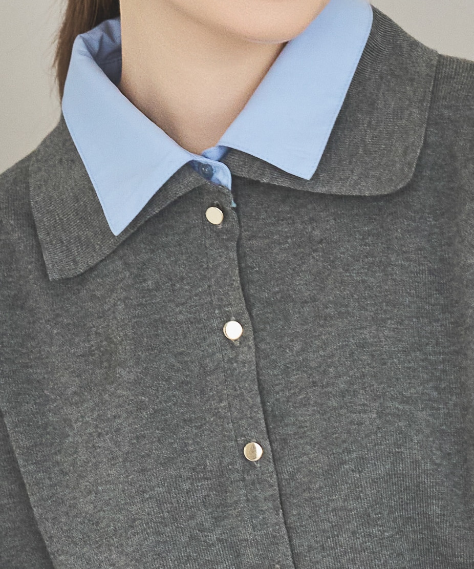 シャツレイヤードニット