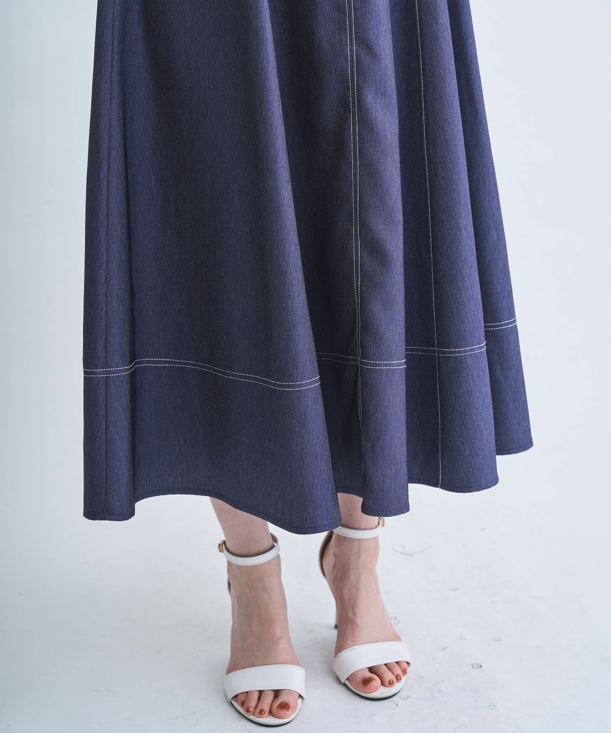 【3/24(Tue)発売】サイドベルトデニムフレアスカート