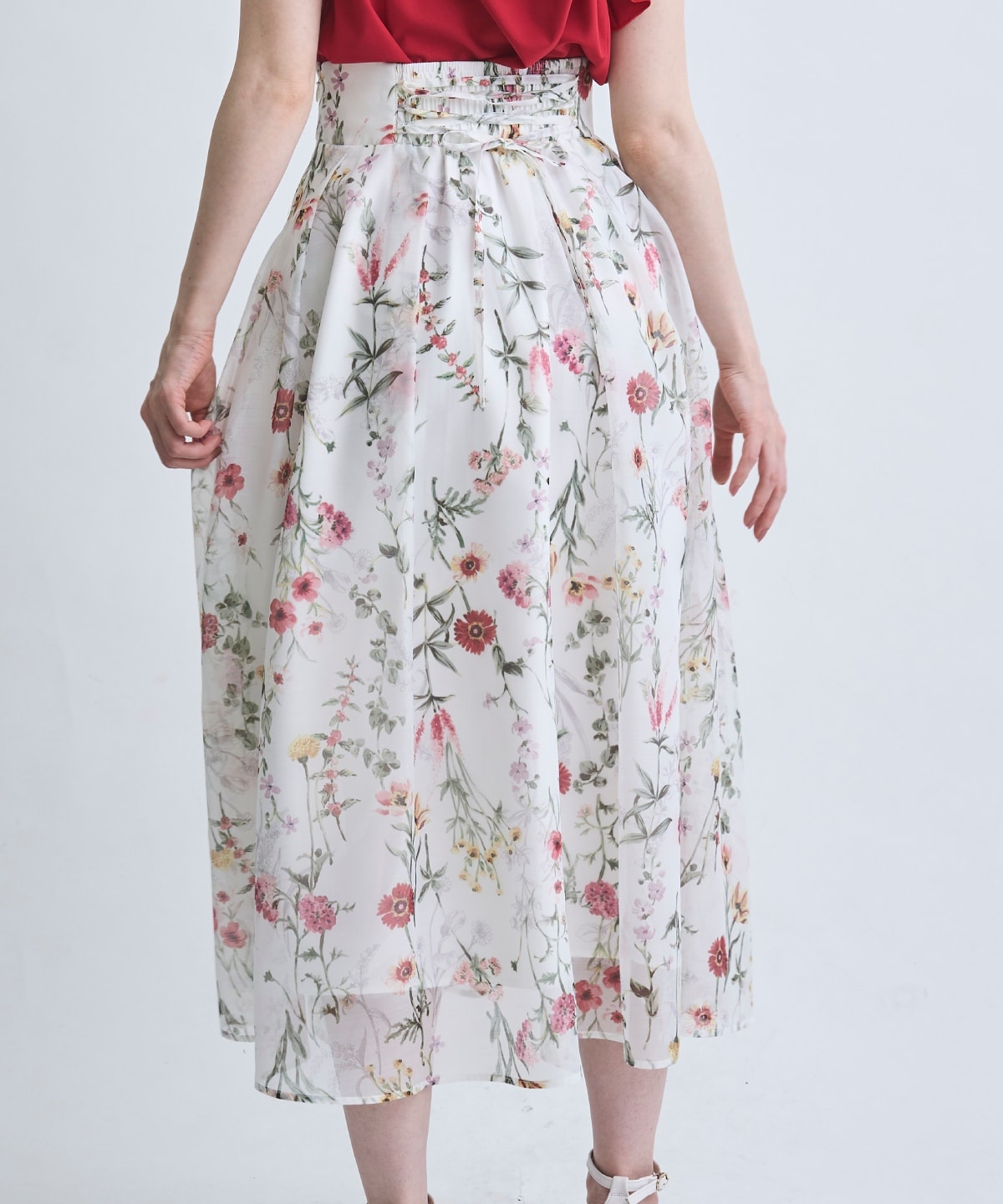 【4/10(Fri)発売】シアーグリーンフラワースカート