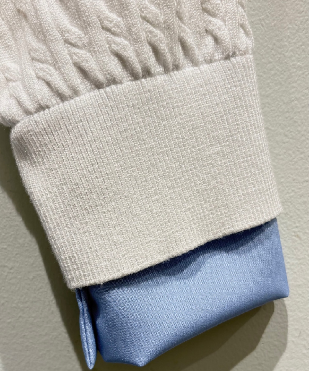 ケーブルニットレイヤードワンピース