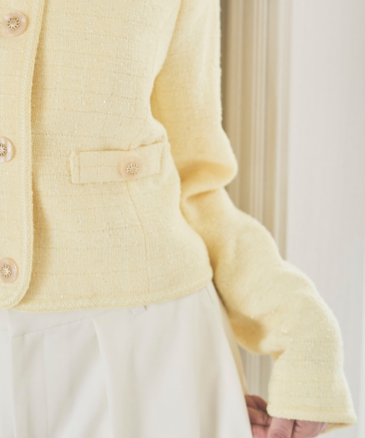 【3/6(Fri)発売】ラメツイードノーカラージャケット