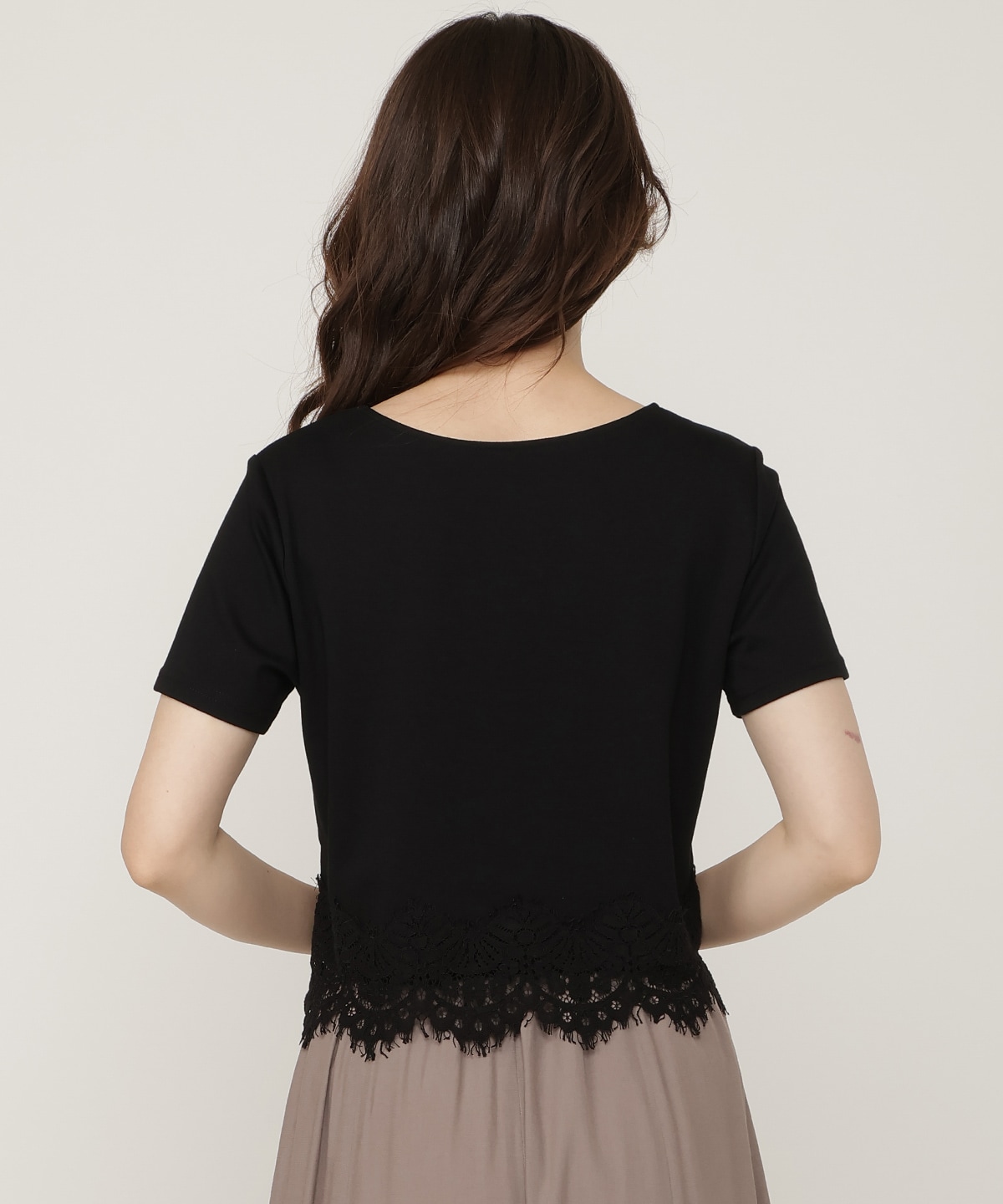 すそレースロゴプリントTシャツ