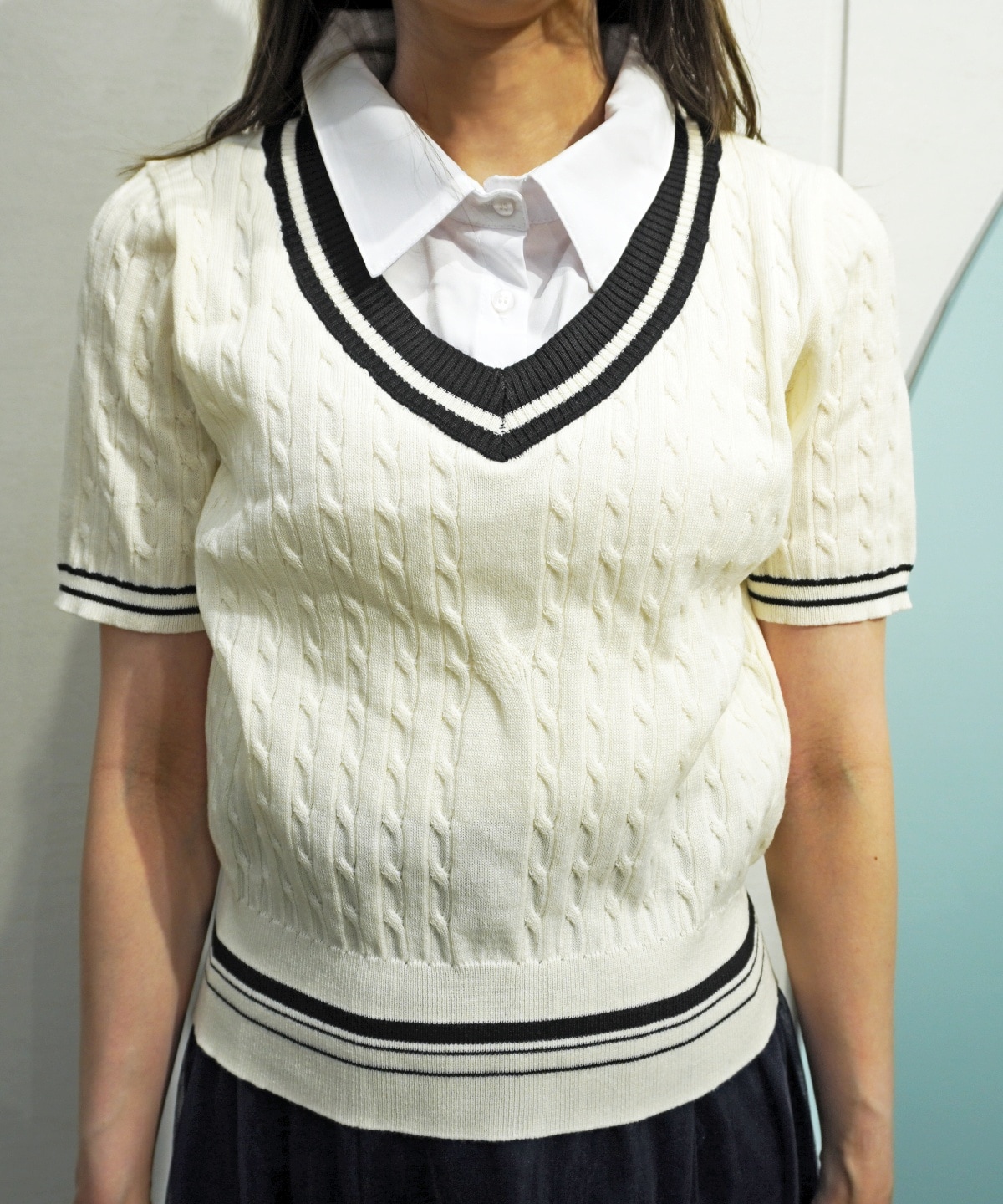 【4/17(Fri)予約開始】ケーブルジレレイヤードニットプルオーバー