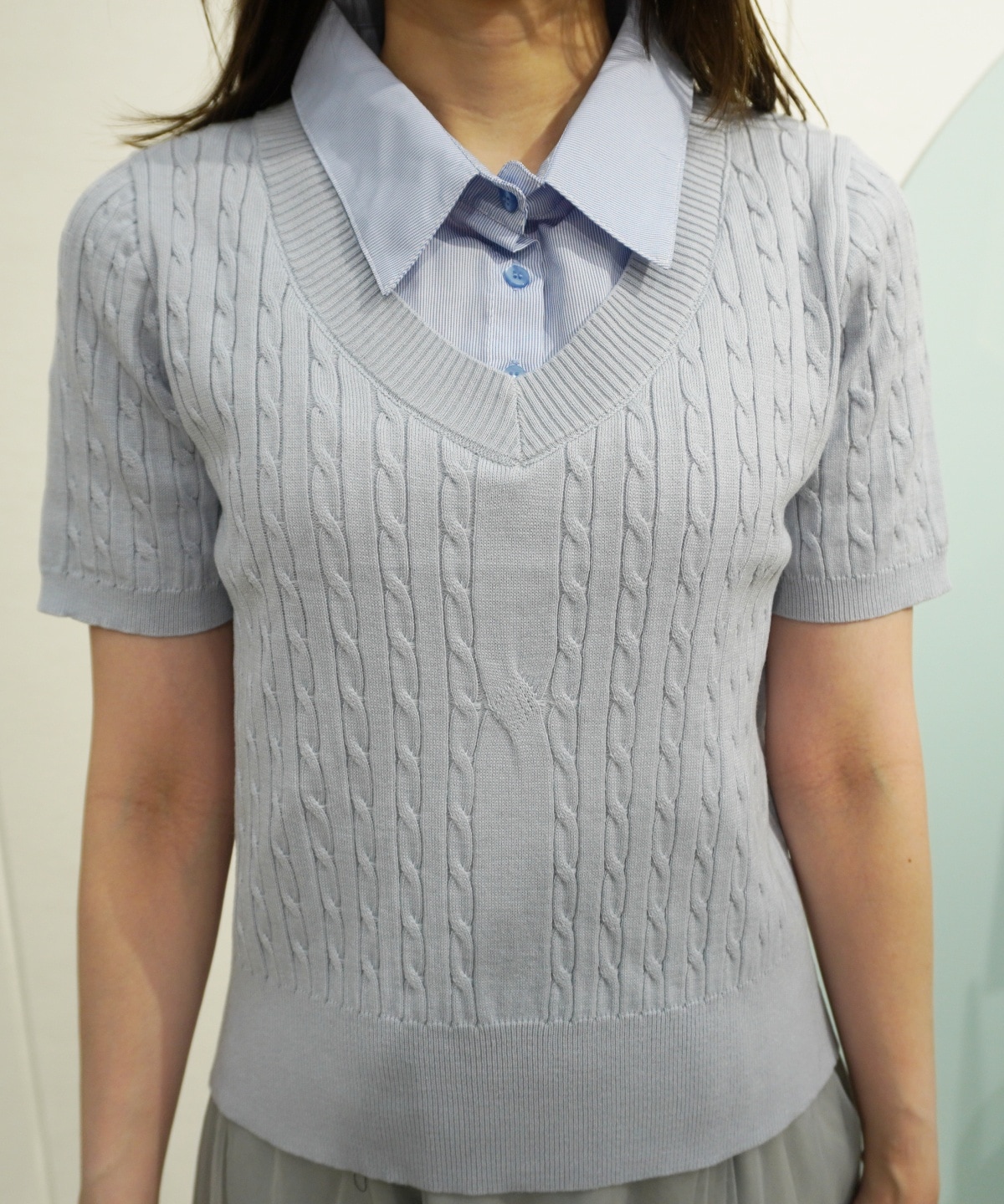 【4/17(Fri)予約開始】ケーブルジレレイヤードニットプルオーバー