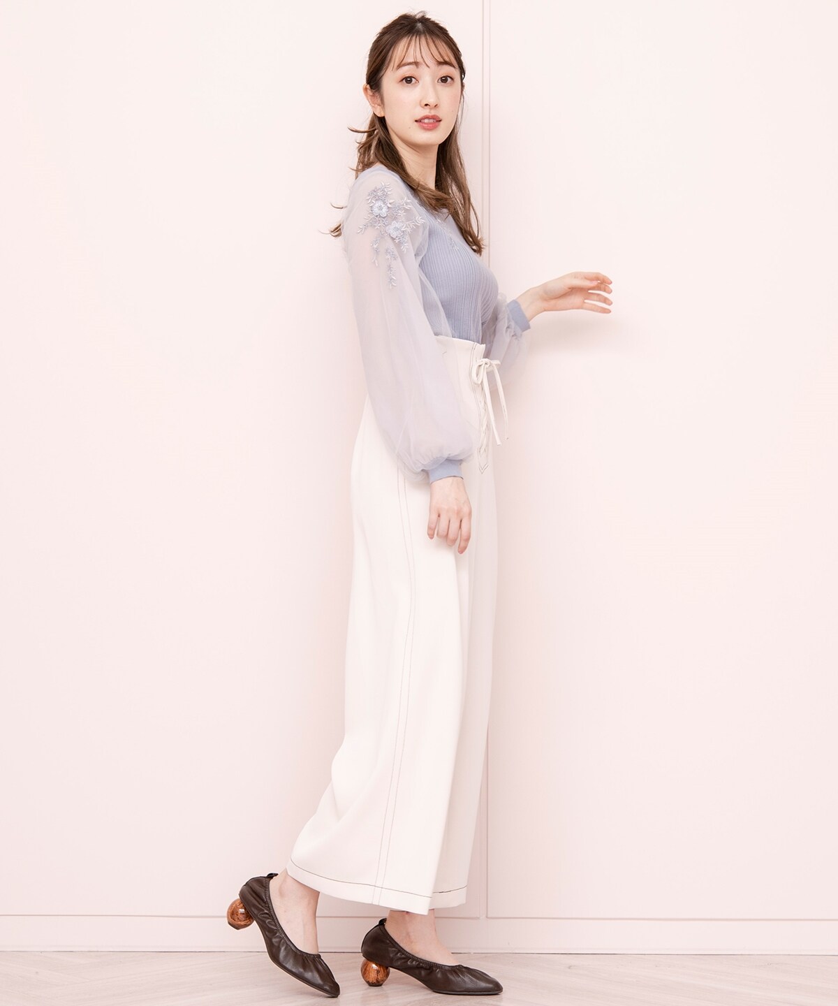 ジョーゼットワイドパンツ S エクリュ Willselection 公式オンラインショップ バーンデストローズ