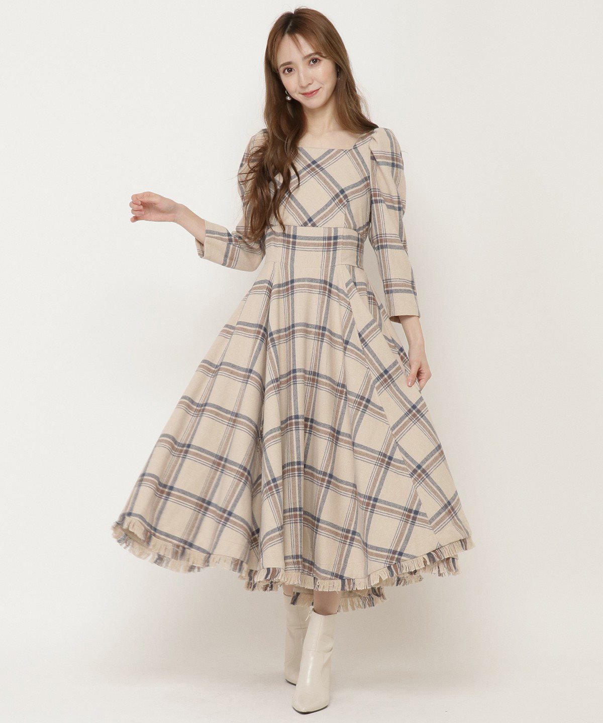 星来コラボ チェックサーキュラーワンピース M ベージュ Willselection 公式オンラインショップ バーンデストローズ 星来コラボ チェックサーキュラーワンピース M ベージュ Willselection 公式オンラインショップ バーンデストローズ