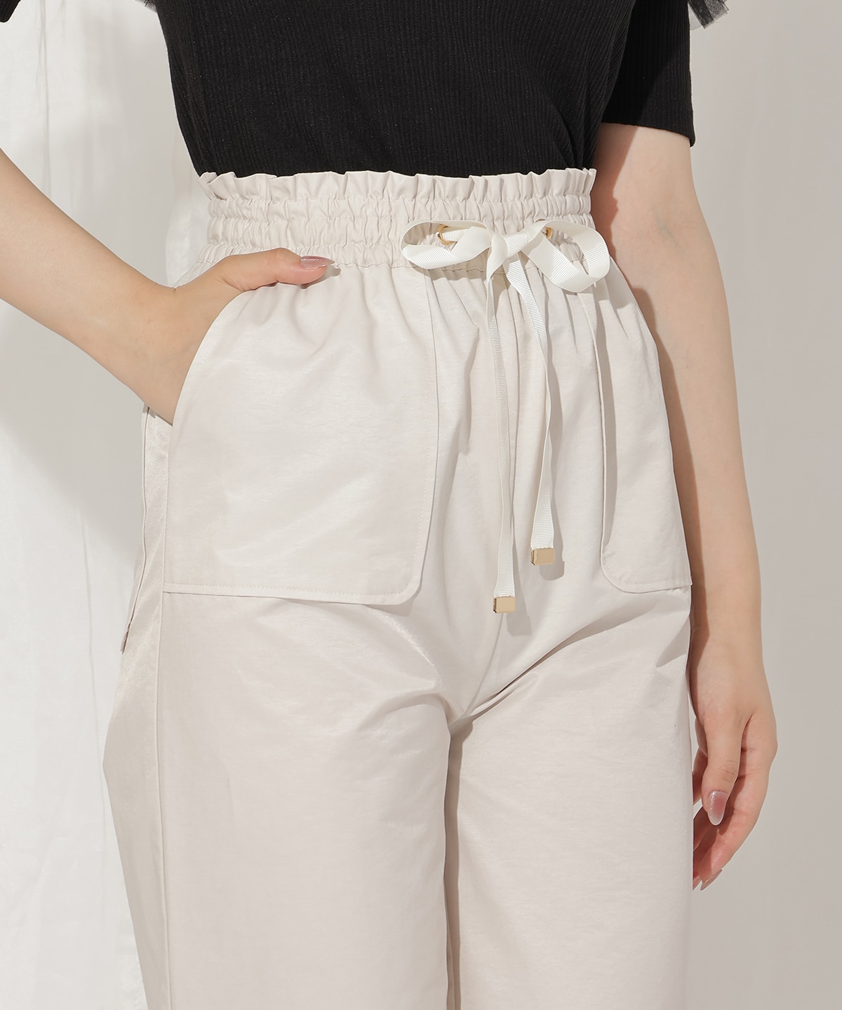 ウエストリボンカーゴパンツ