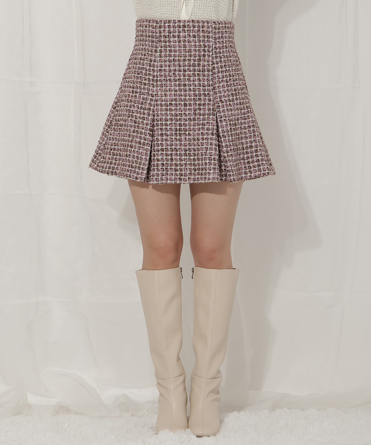 ラメツイードミニスカート