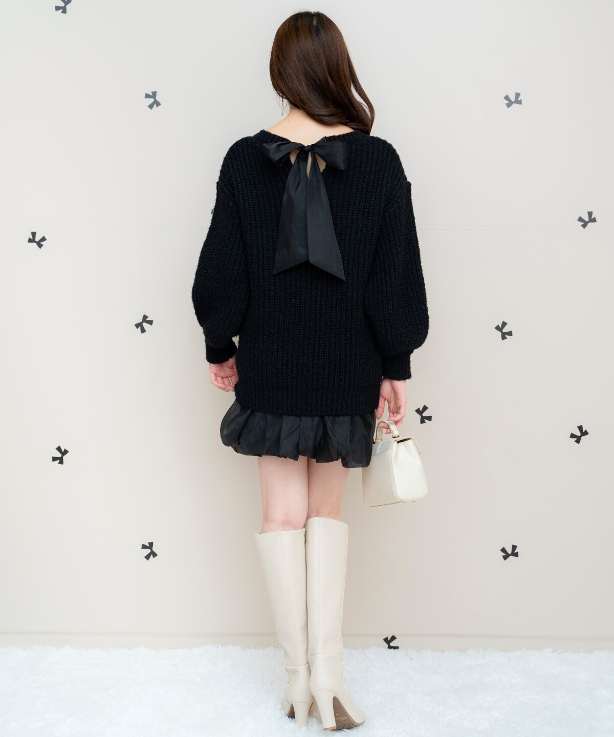 ニットプルオーバー×バルーンスカートセット