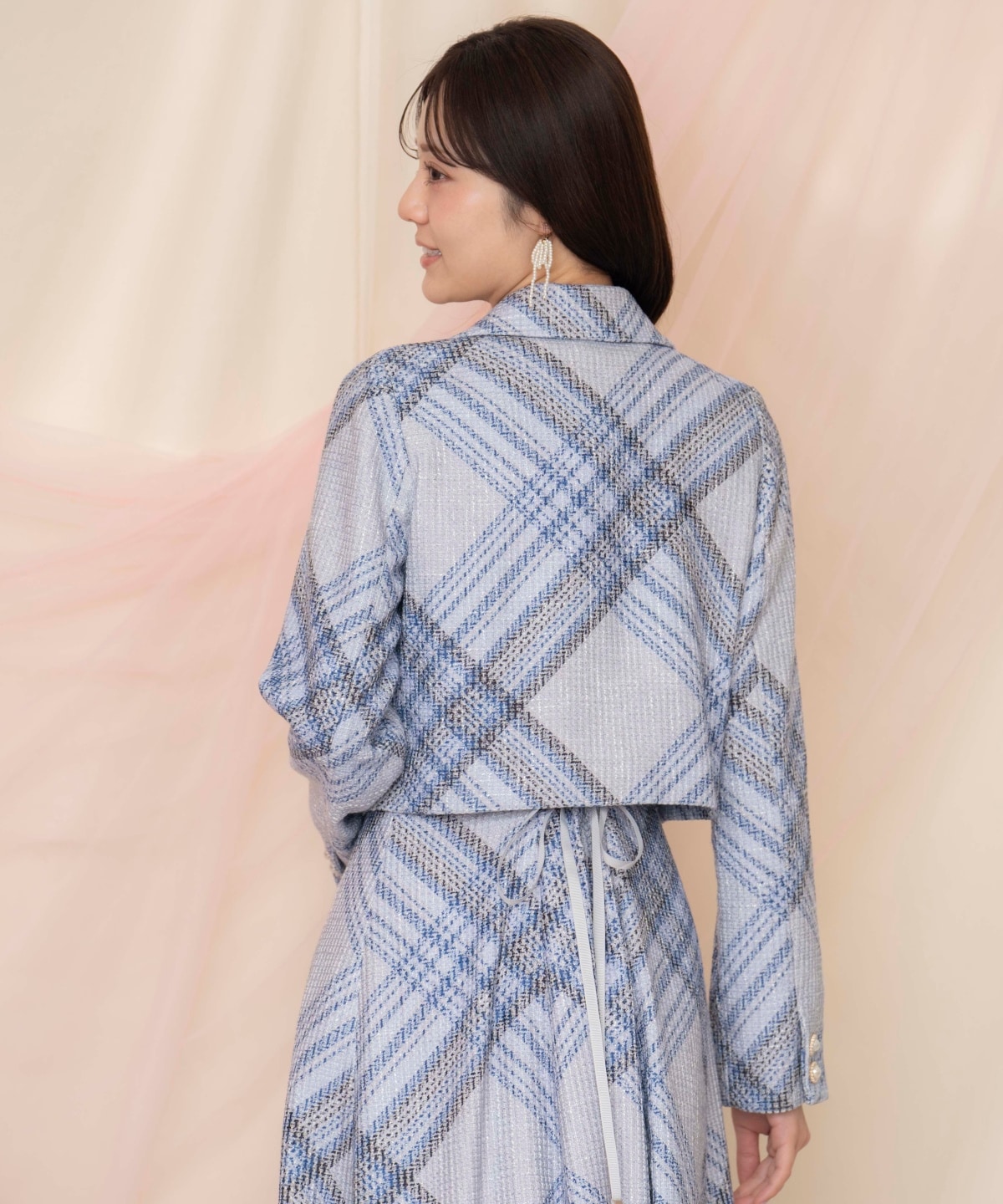 ツイードチェックショートジャケット