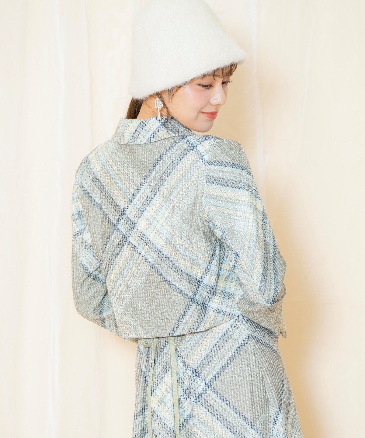 ツイードチェックショートジャケット