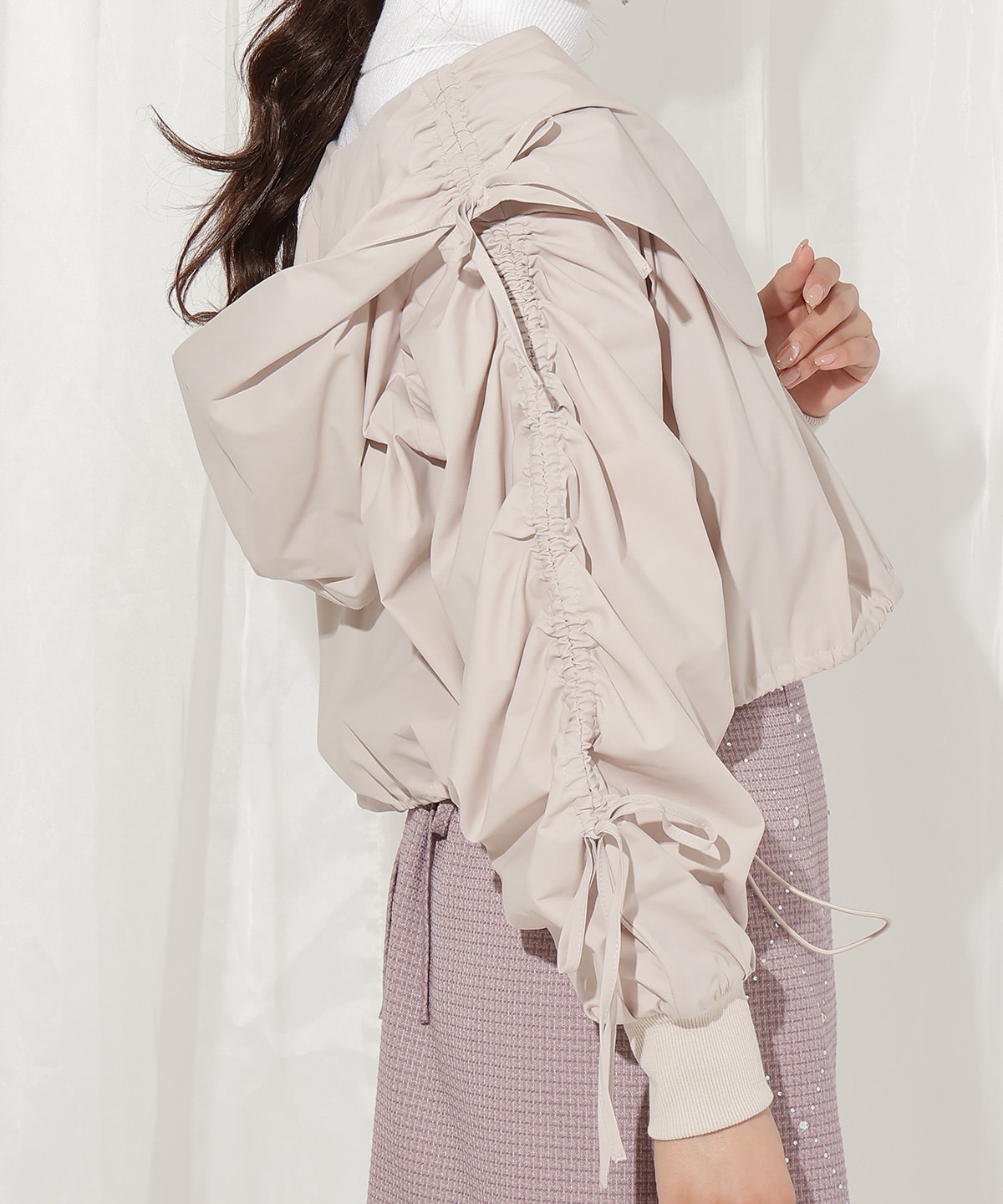 ハートカラーギャザーブルゾン