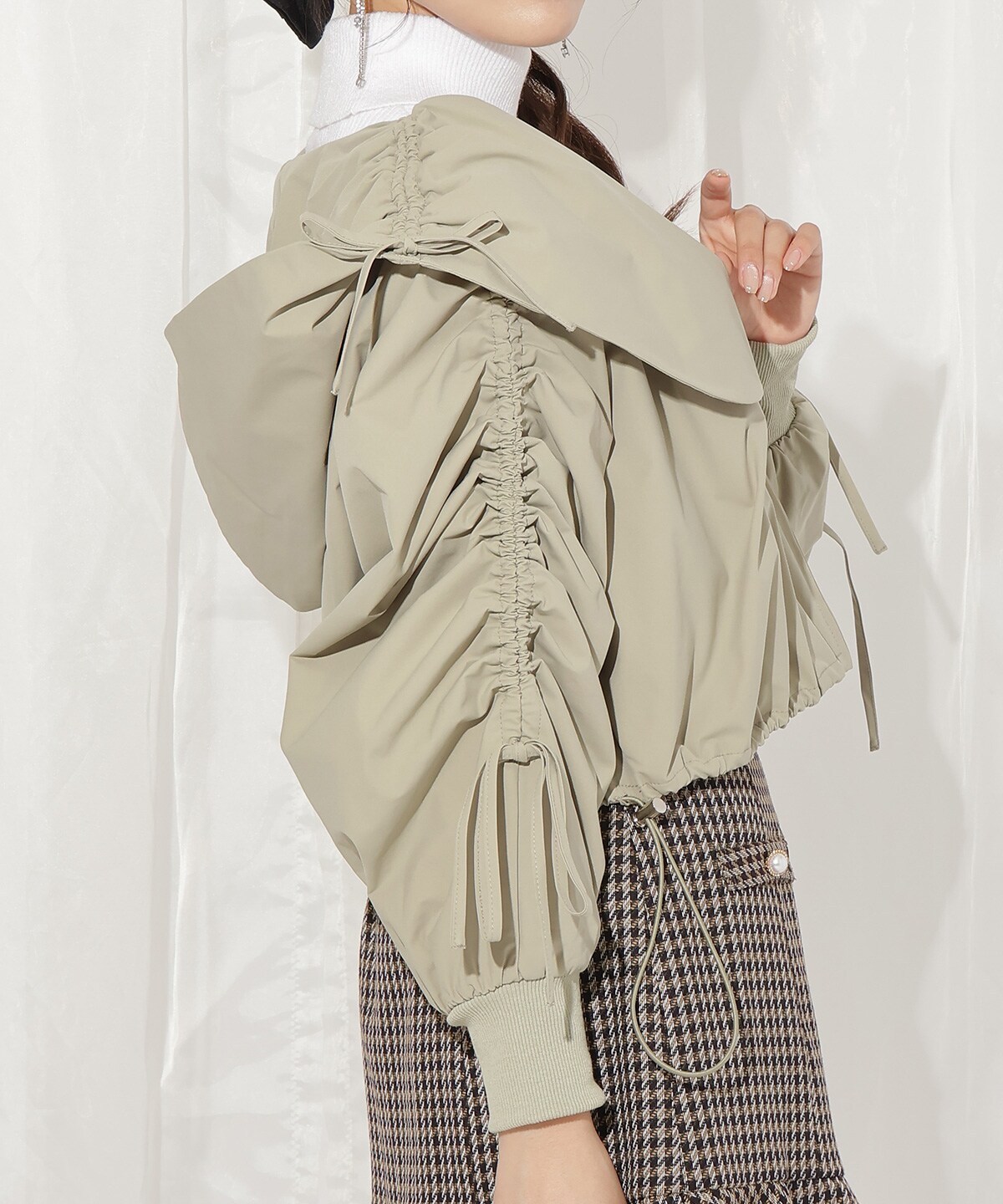 ハートカラーギャザーブルゾン