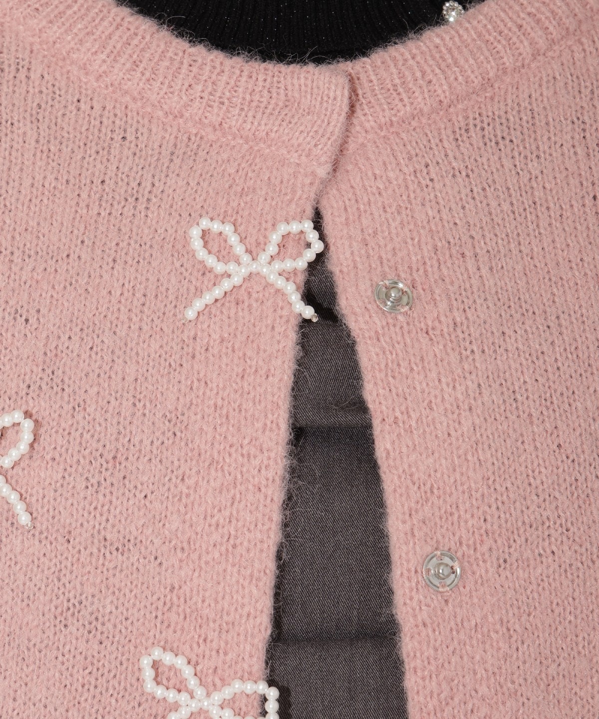 リボンパーツ付きカーディガン