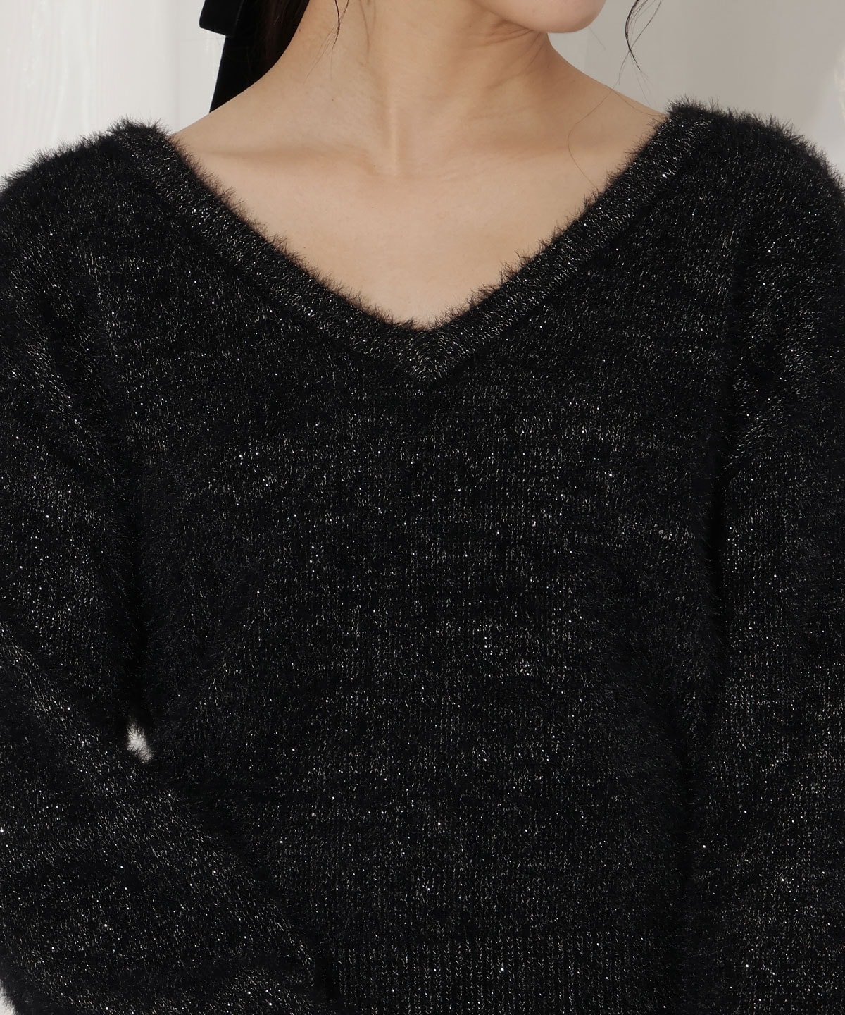 ラメフェザー2WAYニット