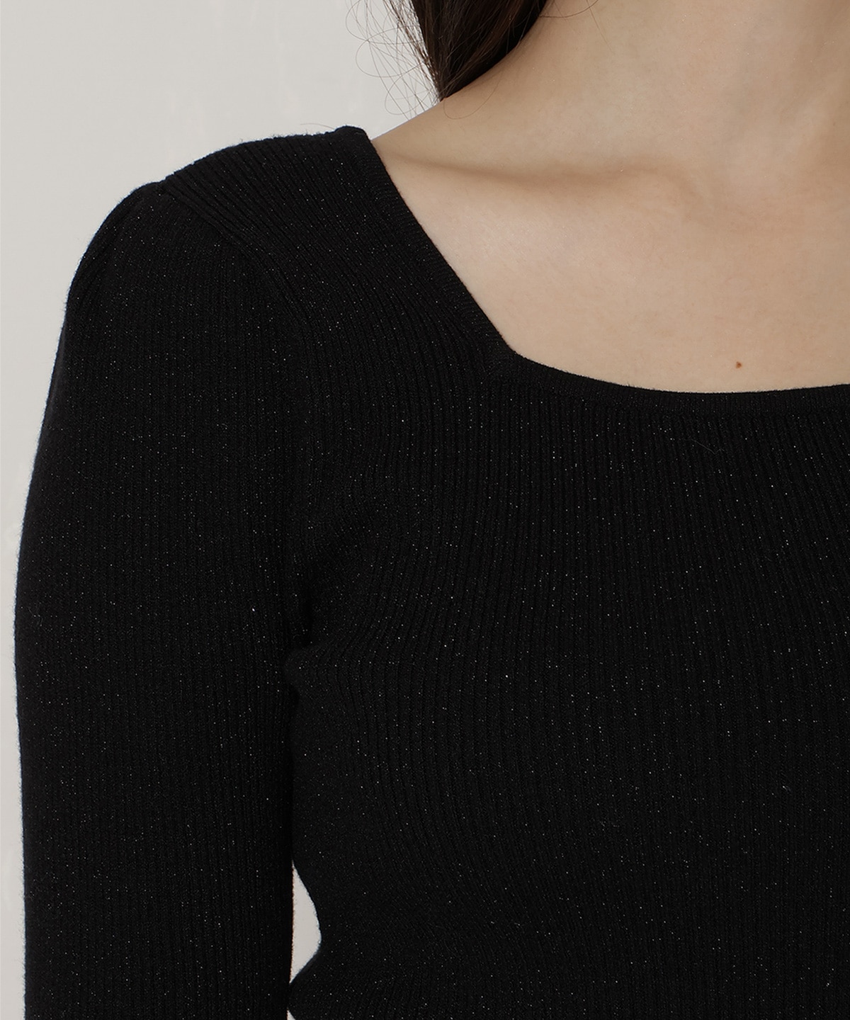 リボンスリーブ2WAYラメニット