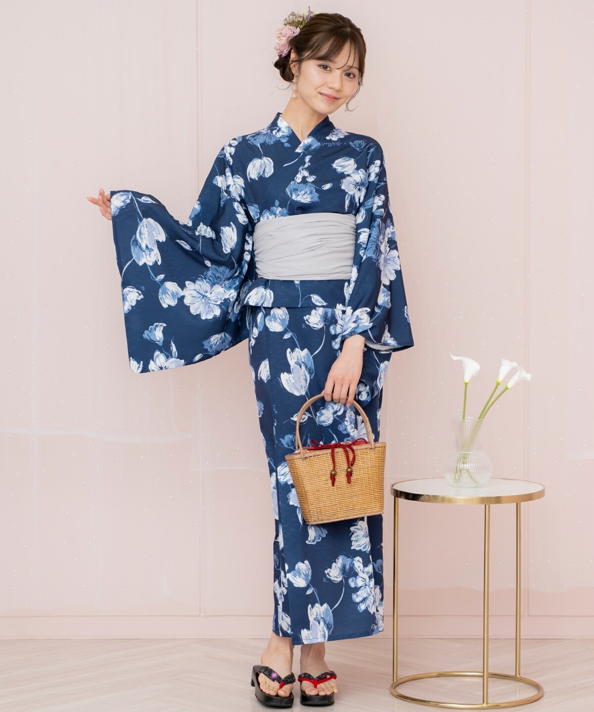 ニュアンスフラワー浴衣SET