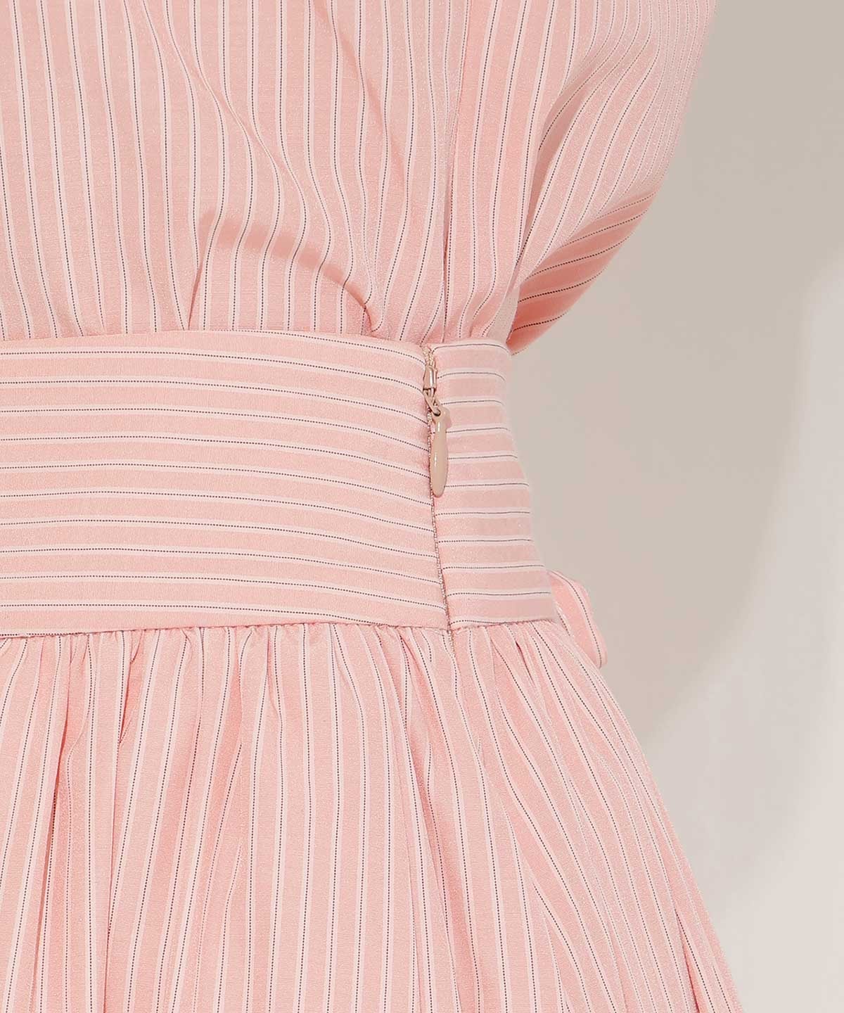 バックレースアップストライプスカート