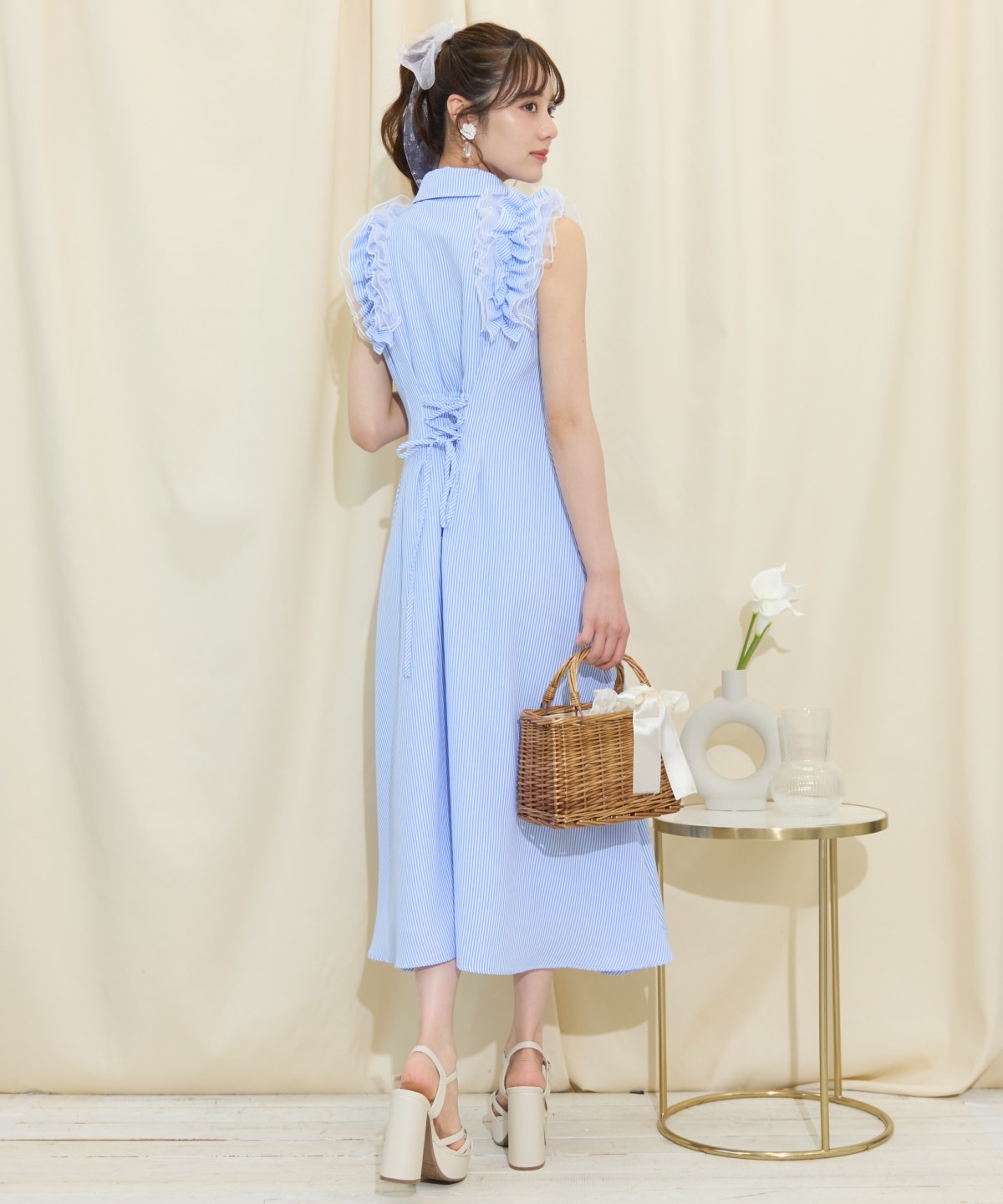 チュールフリルワンピース