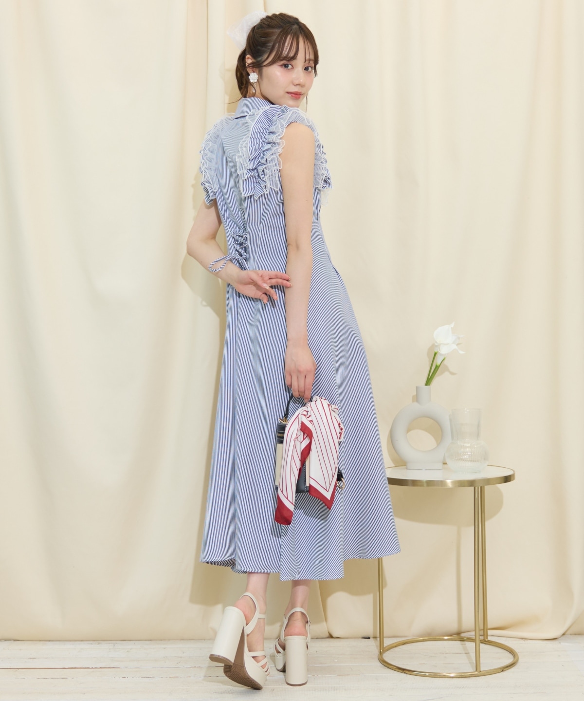 チュールフリルワンピース