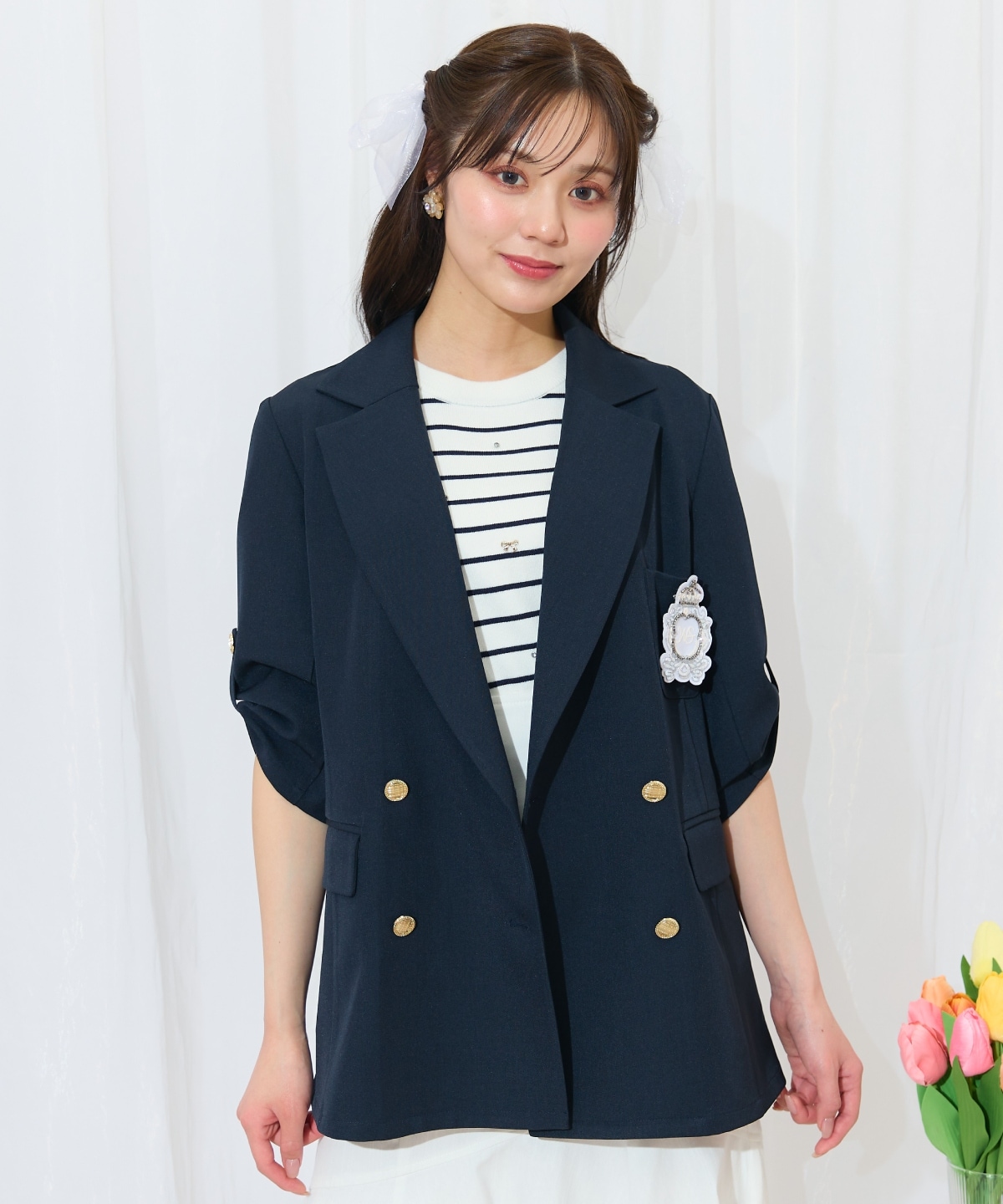 エンブレム付きテーラードジャケット