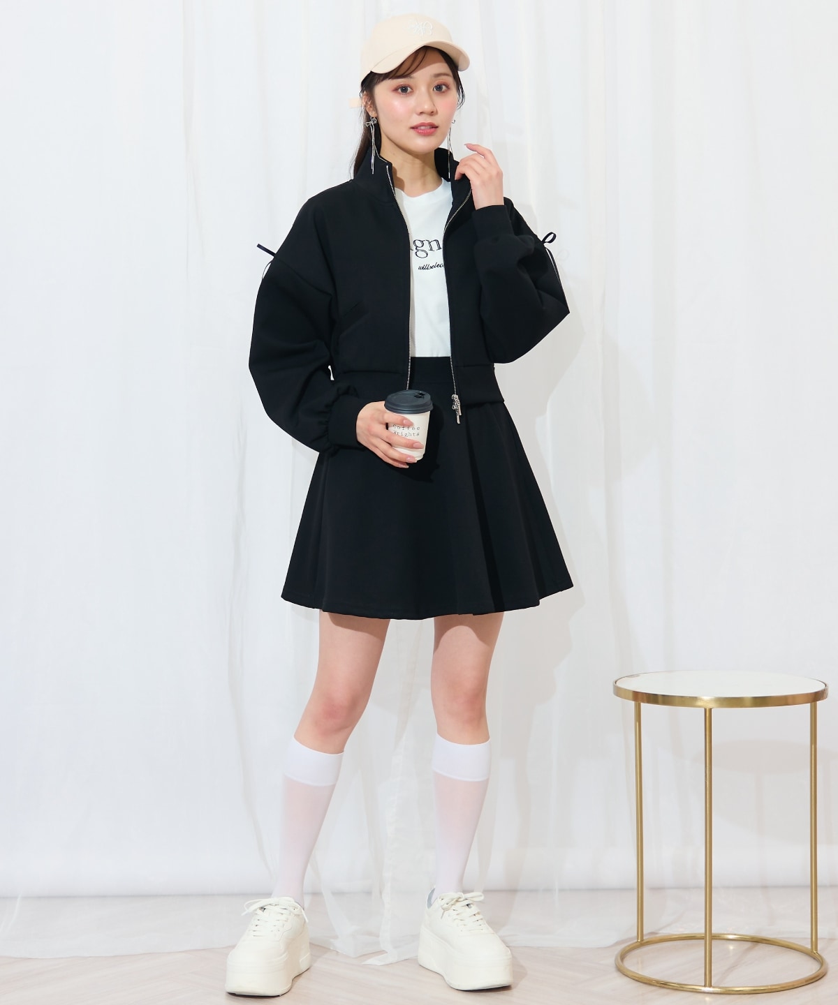 ロゴ刺繍リボントラックジャケット