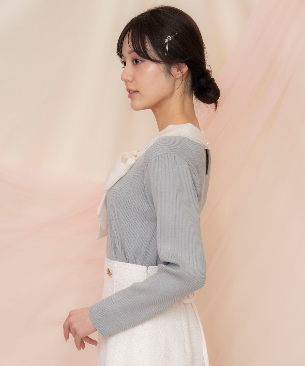 シアーリボンタイプルオーバー