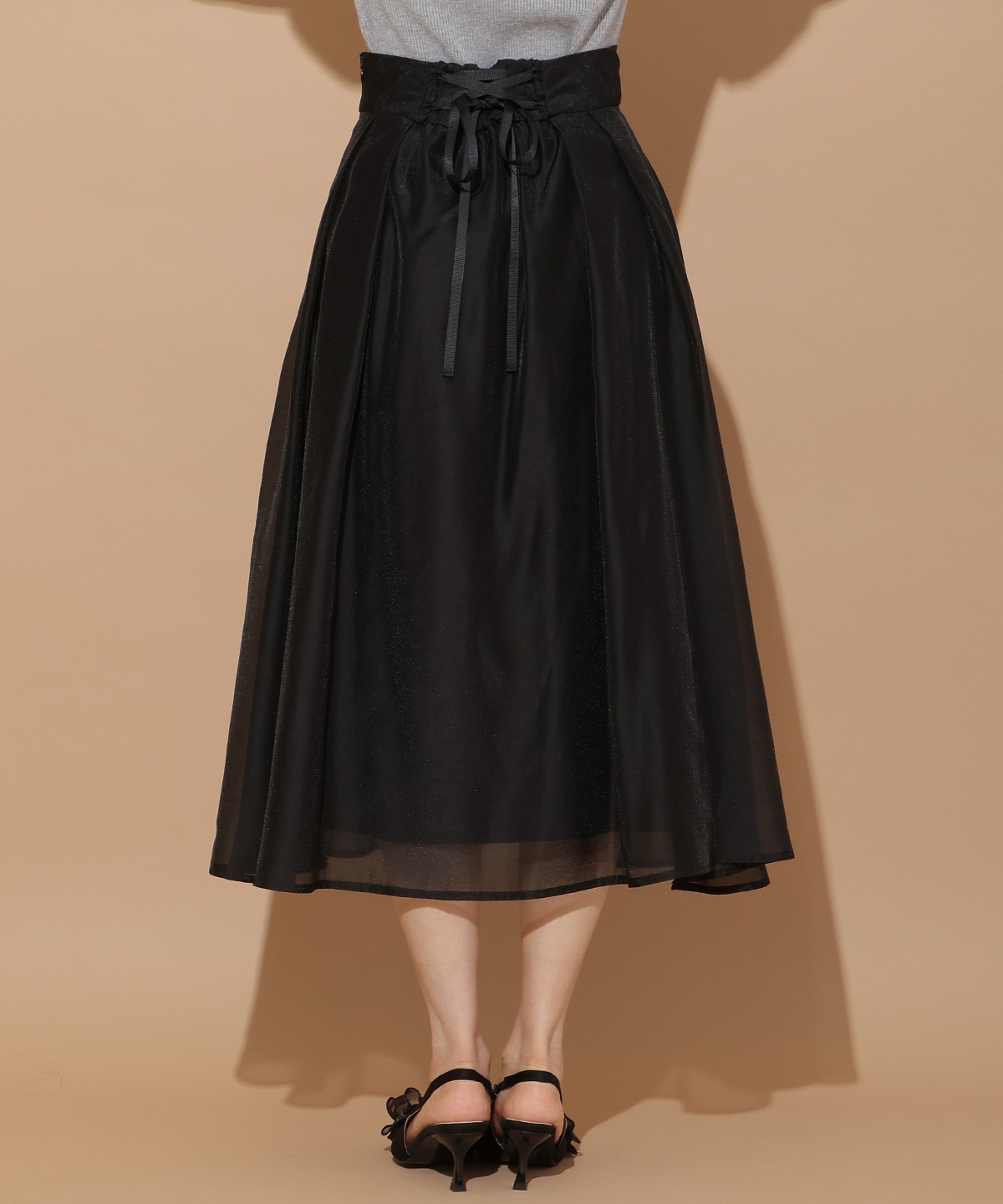オーガンジータックフレアスカート