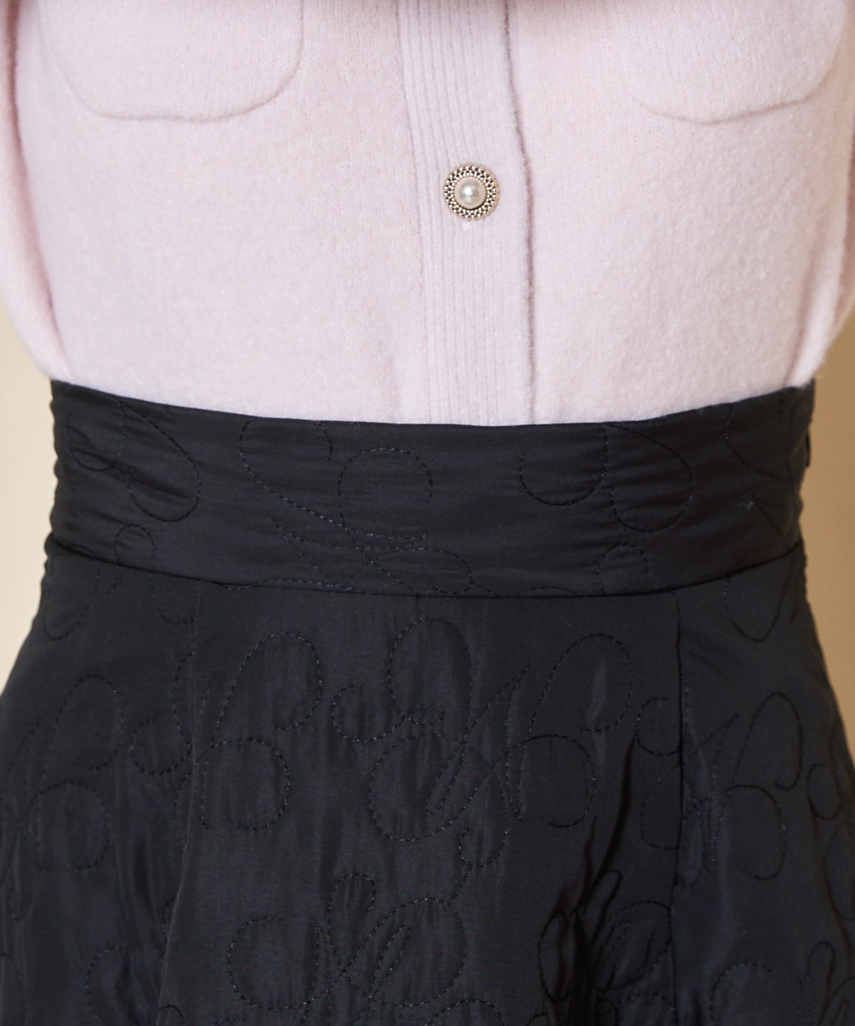 キルティングボリュームフレアスカート