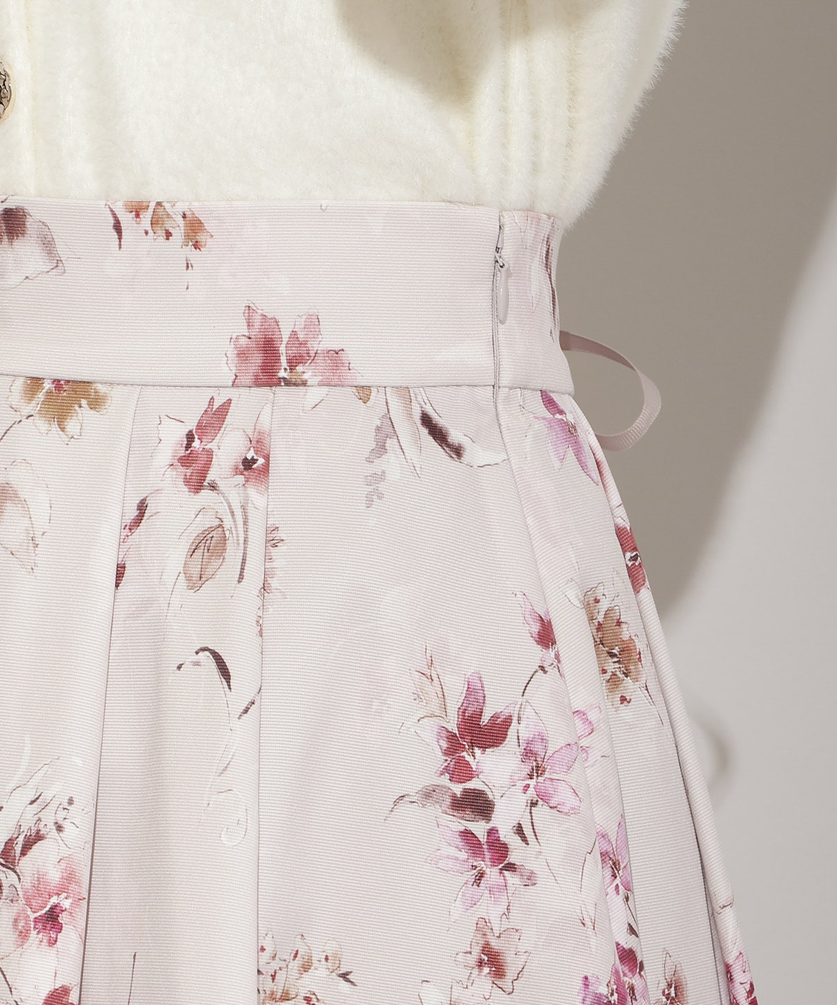 フラワープリントボリュームタックスカート