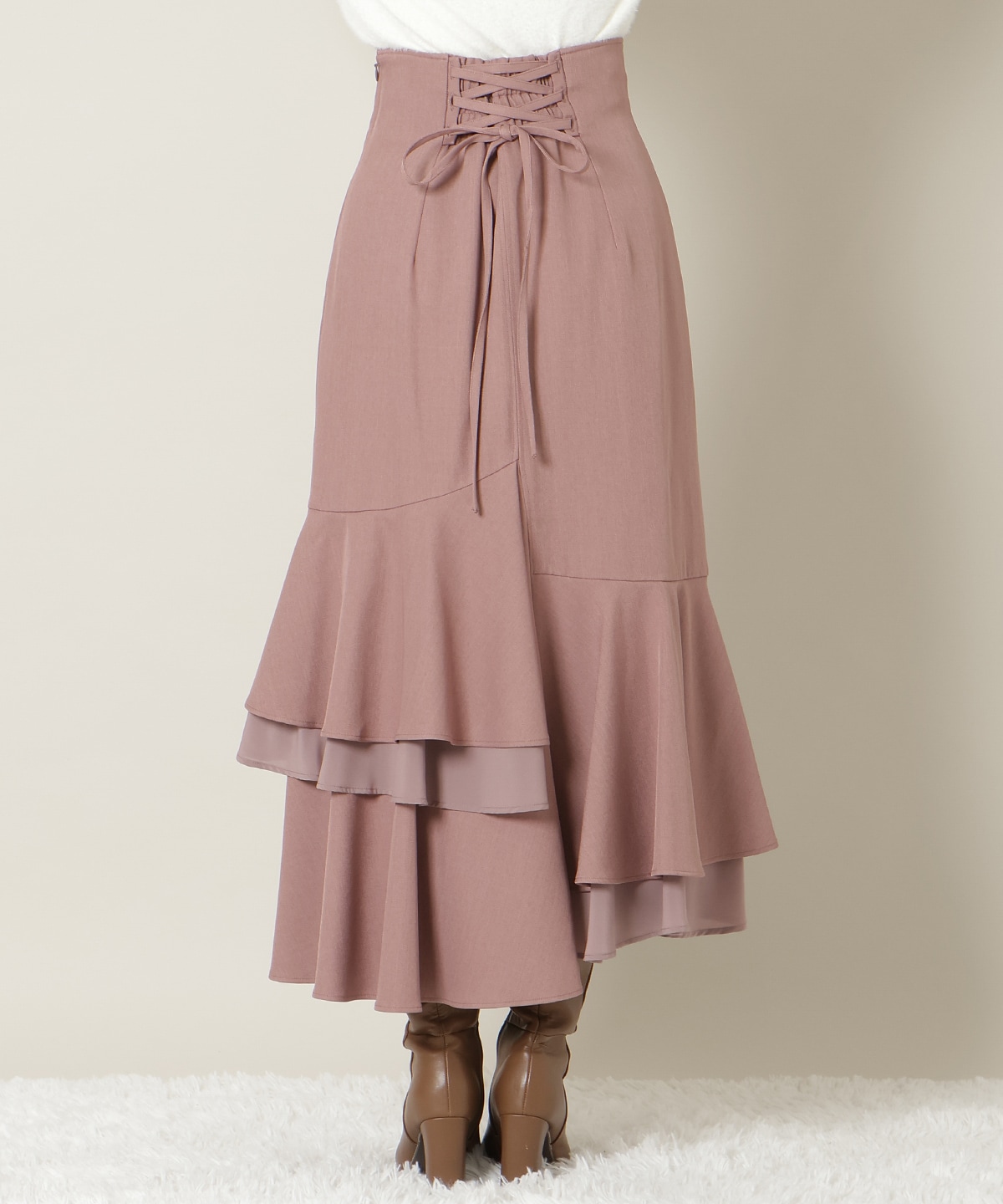 アシンメトリーレイヤードヘムスカート