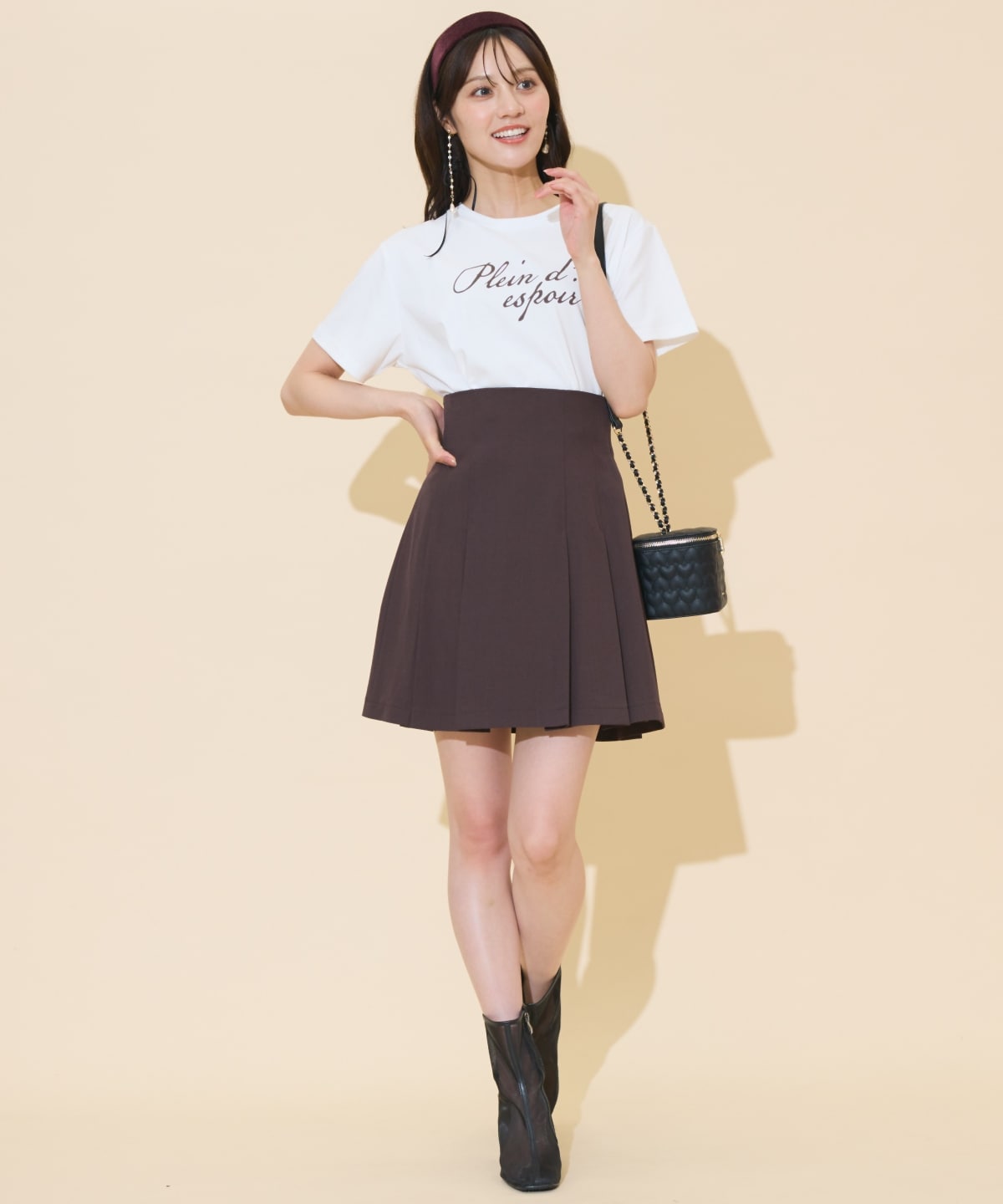 ハイウエストプリーツミニスカート