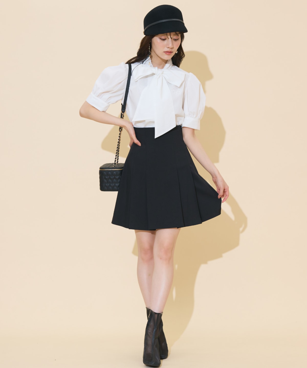 ハイウエストプリーツミニスカート