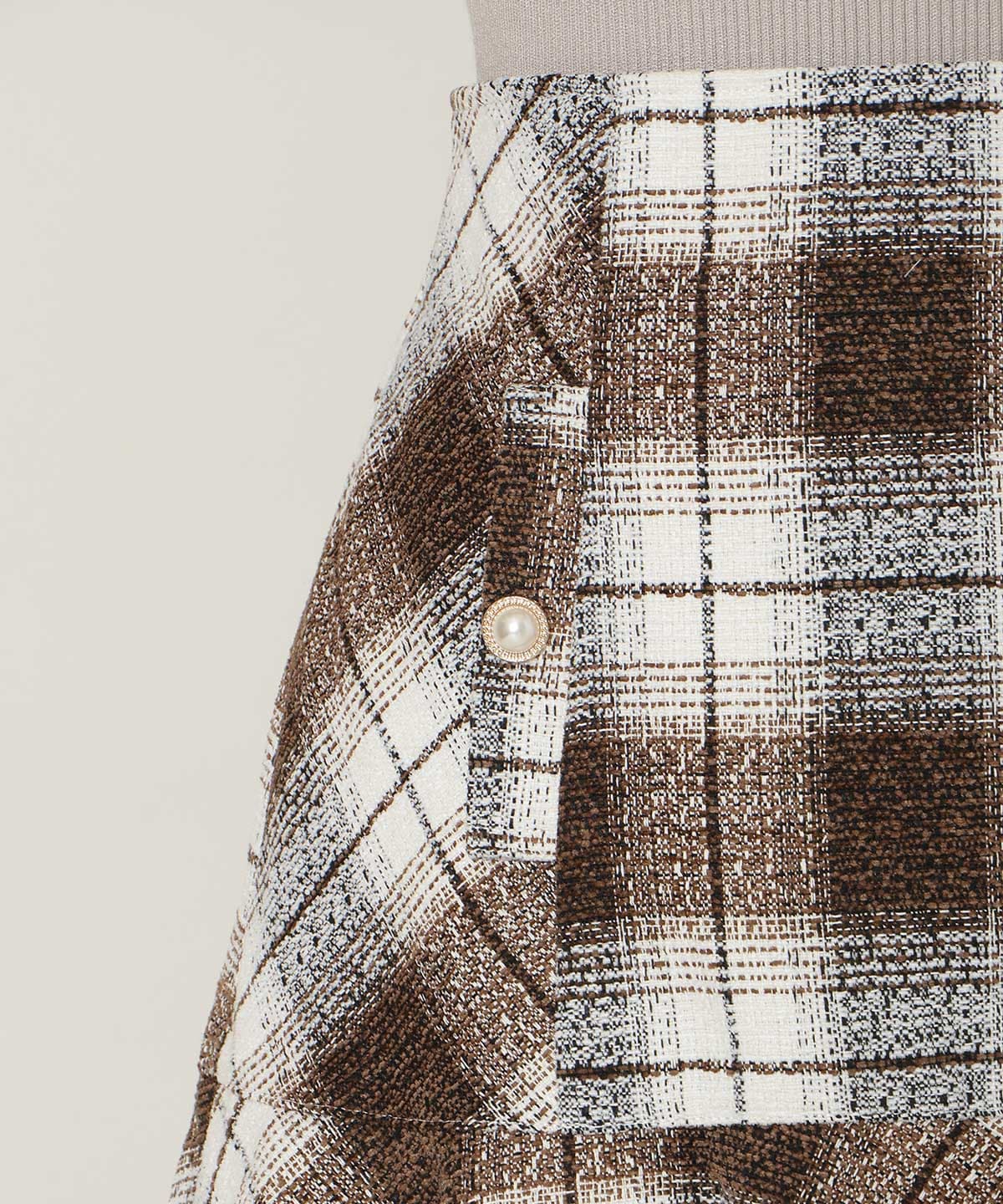 ヘムフレアツイードミニスカート