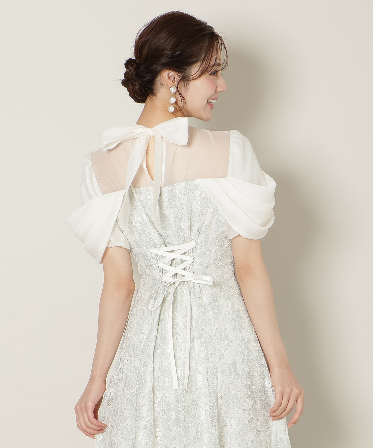 【新色追加】シアーベールレースワンピース