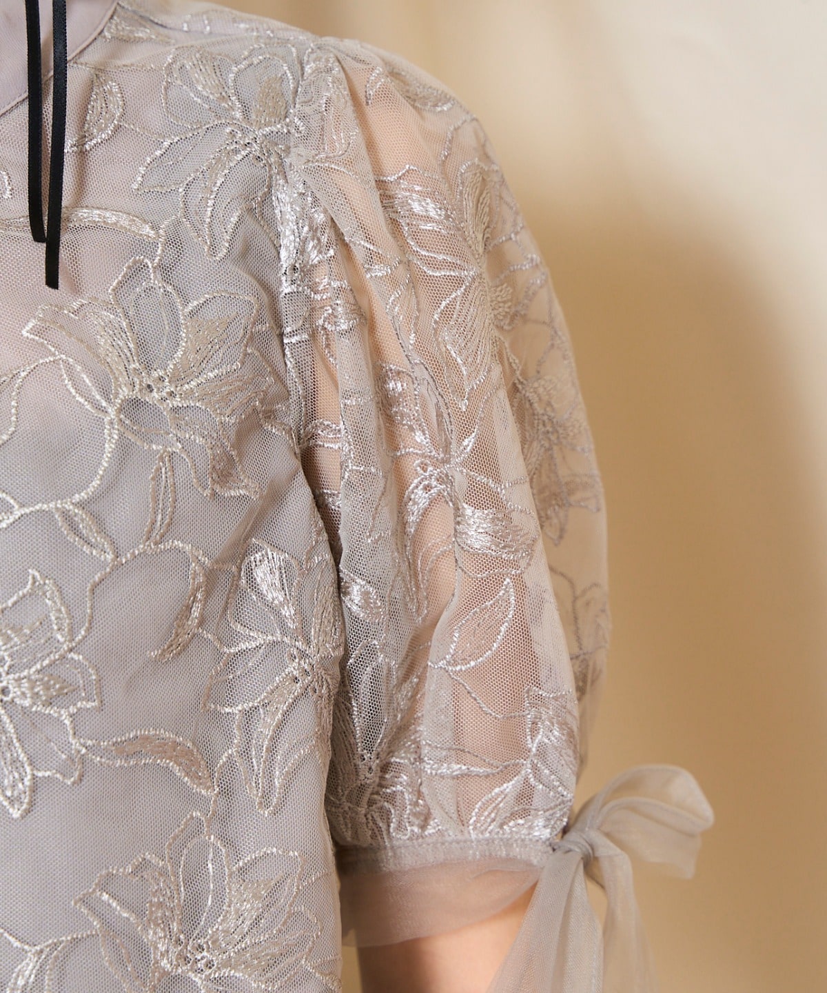 リボンスリーブブラウス