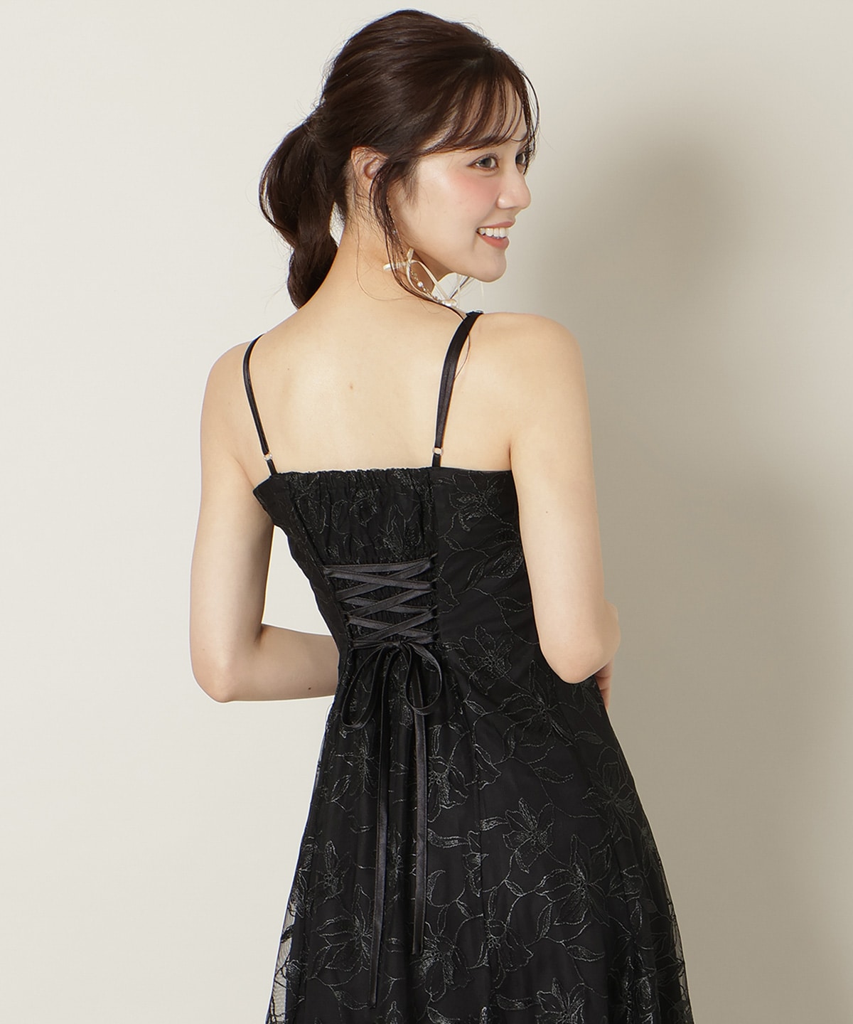 フラワーレースキャミワンピース