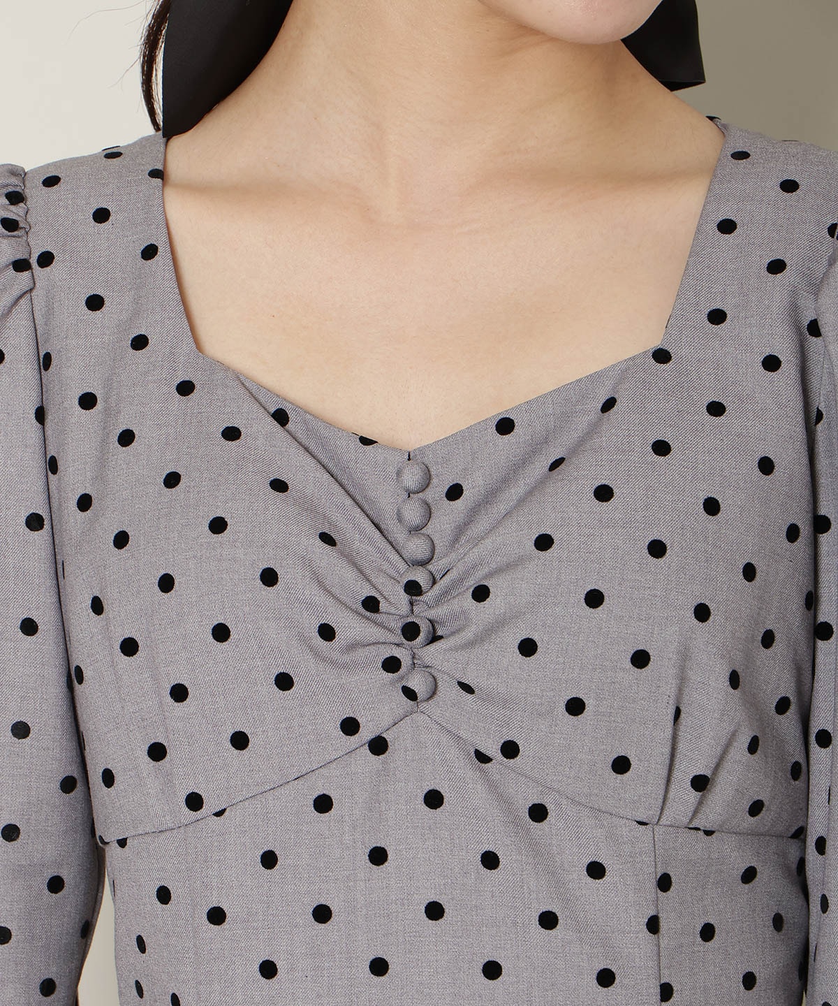 ドットフロッキーフレアワンピース