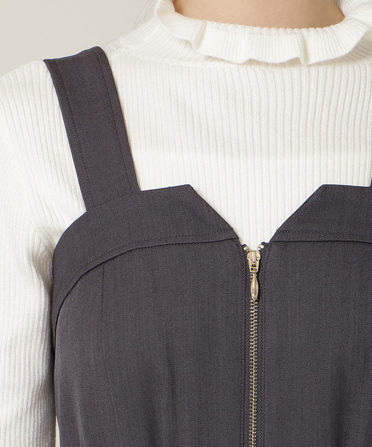 ZIPデザインフレアジャンスカ