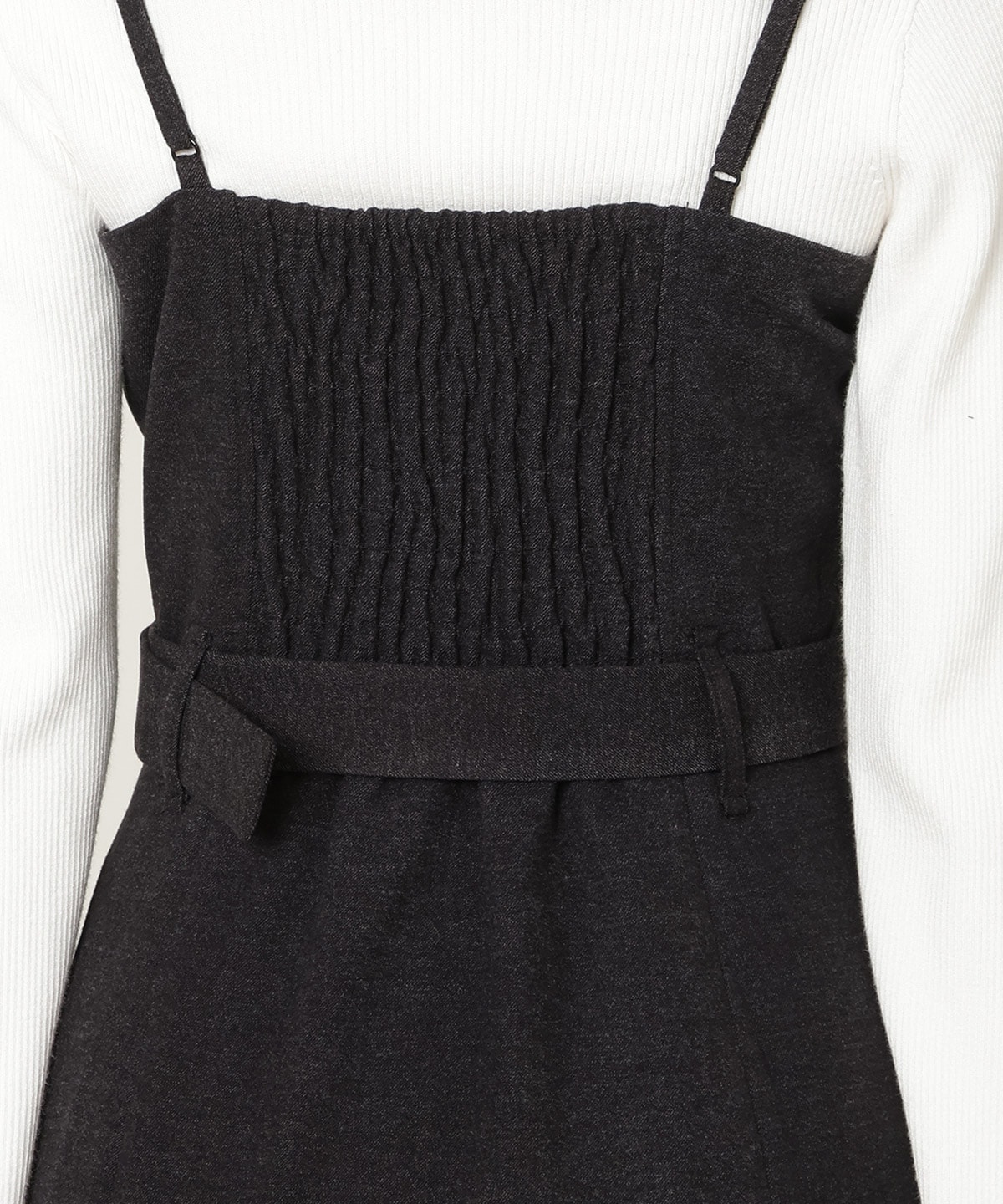 ベルト付きVカットマーメイドキャミワンピース