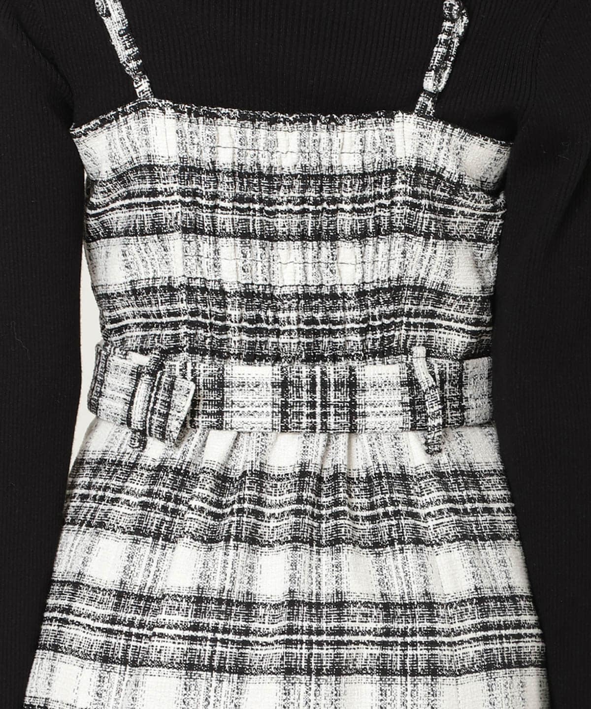 ベルト付きVカットマーメイドキャミワンピース