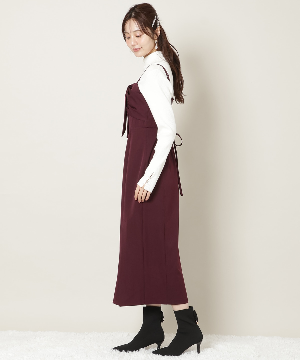 リボンデザインIラインワンピース