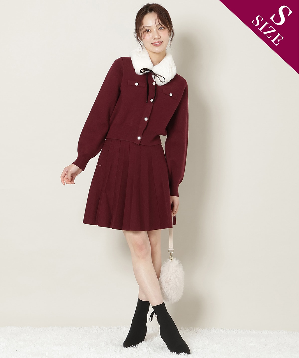 【11/21(fri)10時発売】ファーティペット付きニットSETUP