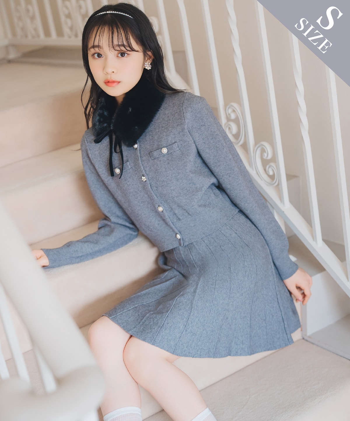 【11/21(fri)10時発売】ファーティペット付きニットSETUP