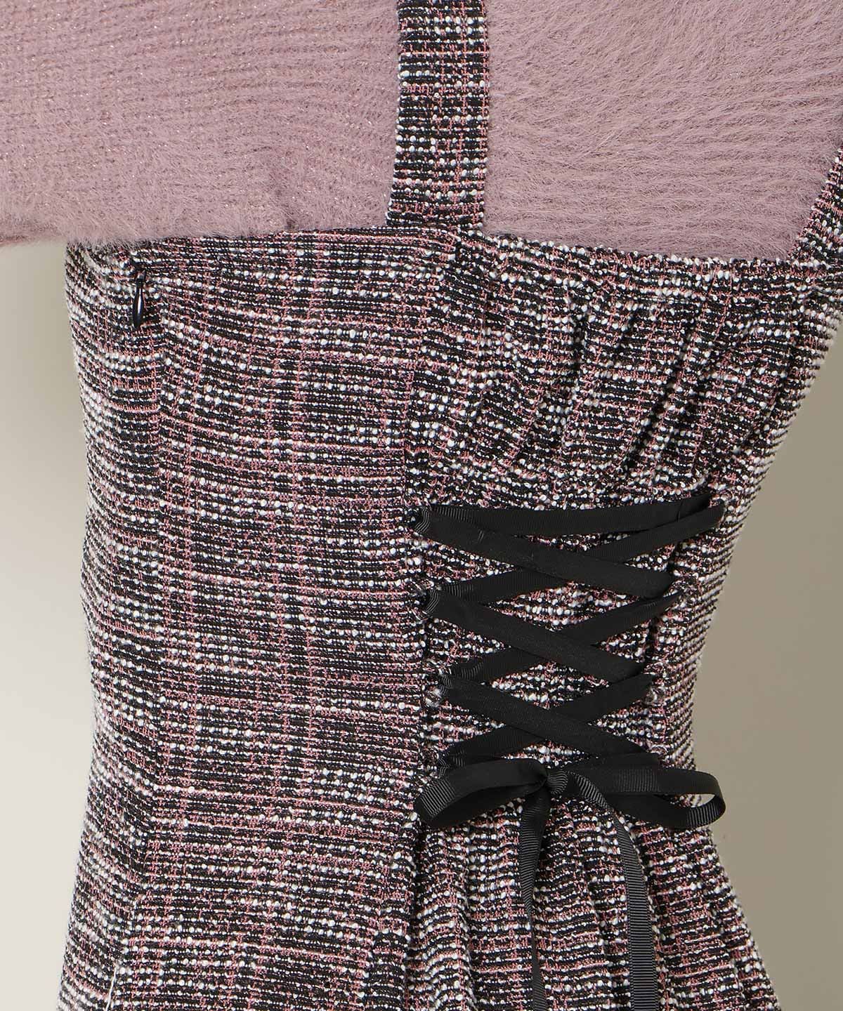 【12/5(fri)10時発売】カットツイードワンピース×フェザーニットSET