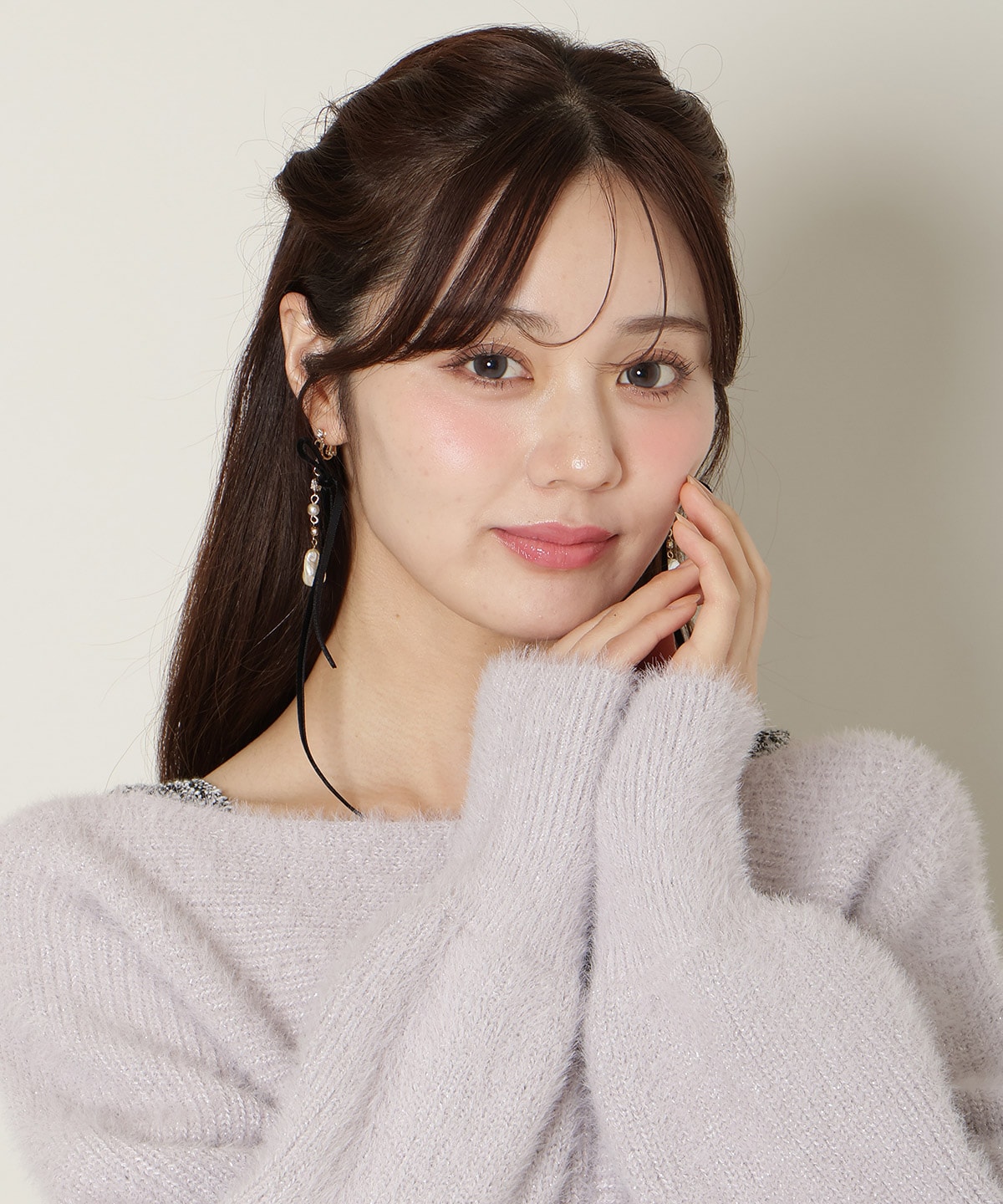 【12/5(fri)10時発売】カットツイードワンピース×フェザーニットSET