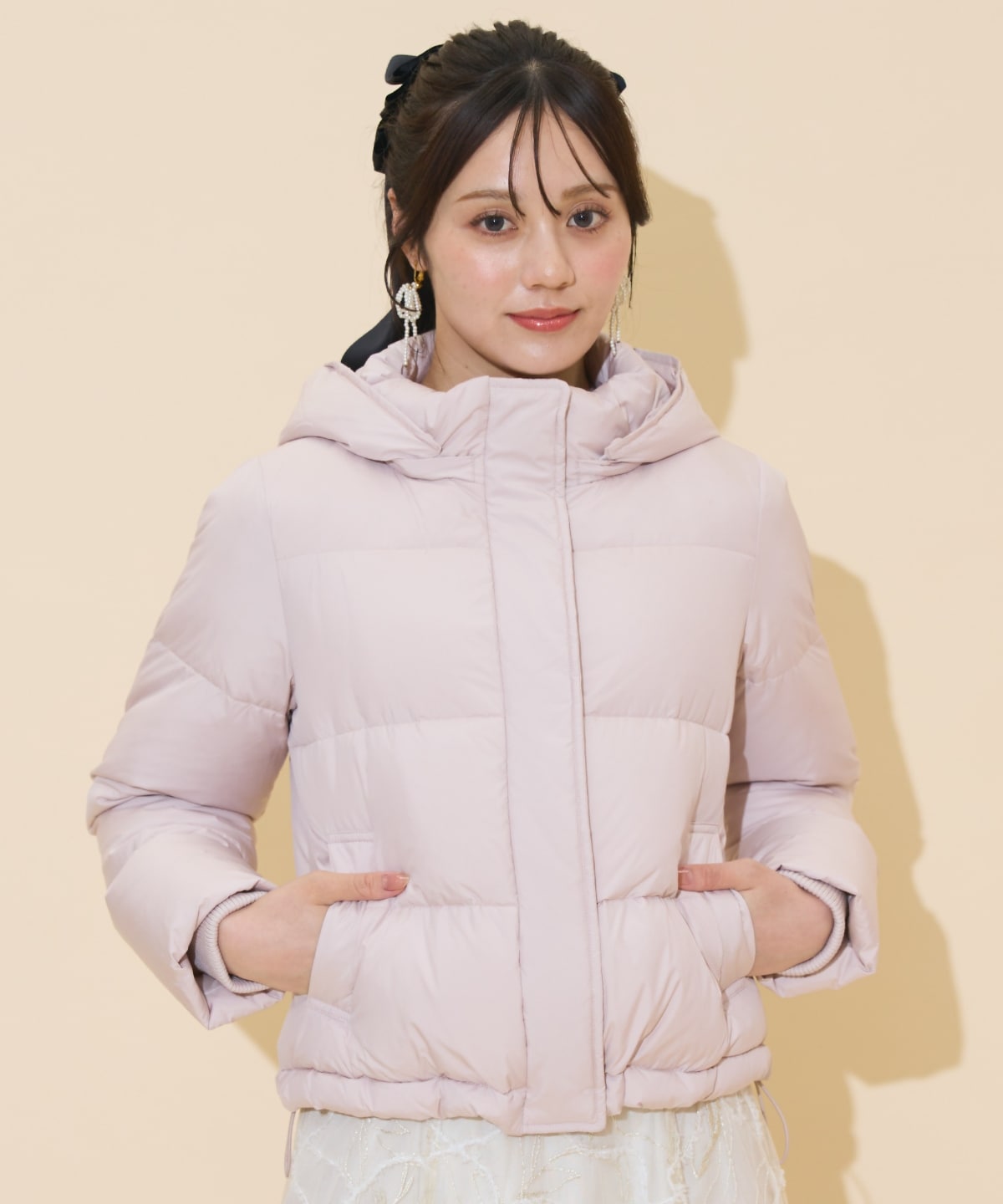 ファー付きショートダウン